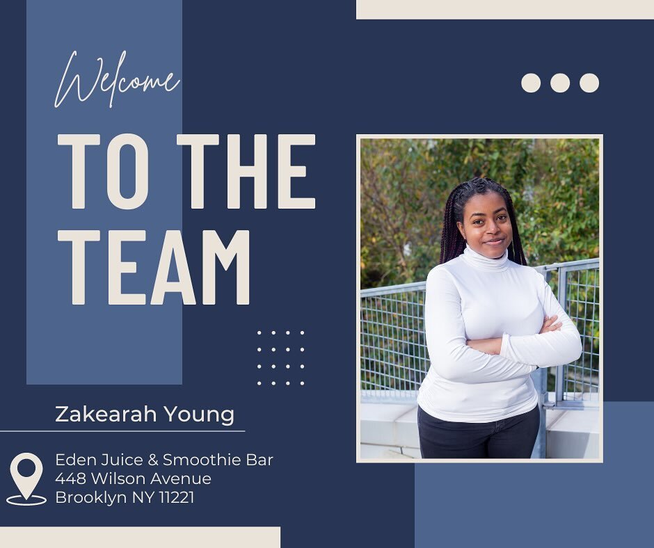 🌟 Welcoming our Newest Star! 🌟

Meet Zakearah Young, the latest addition to our Eden family! With a passion for health and wellness that perfectly aligns with our values, we&rsquo;re excited to have her onboard!

Zakearah brings fresh energy and ex