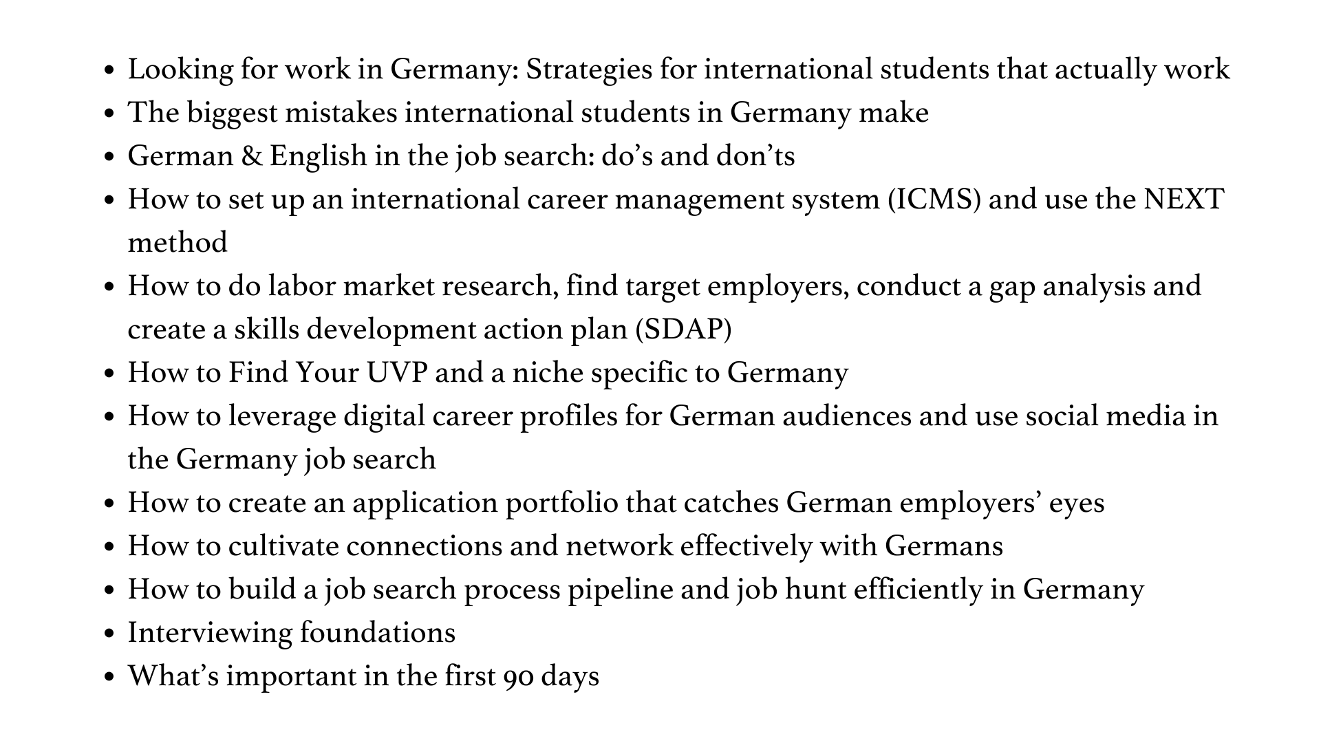 Germany Career Kickstarter for International Students