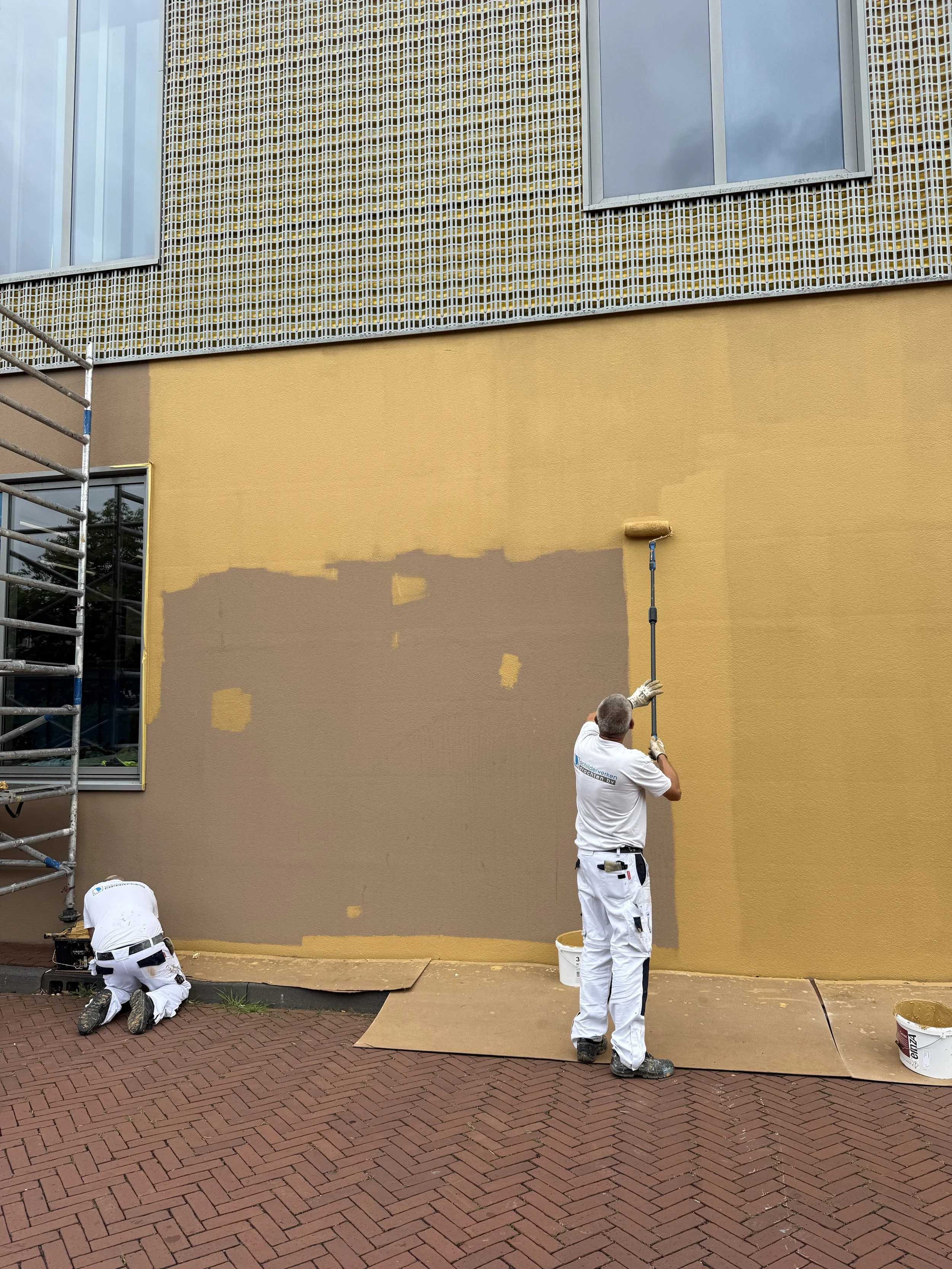 Buitenschilderwerk gevelmuren De Lawei Drachten
