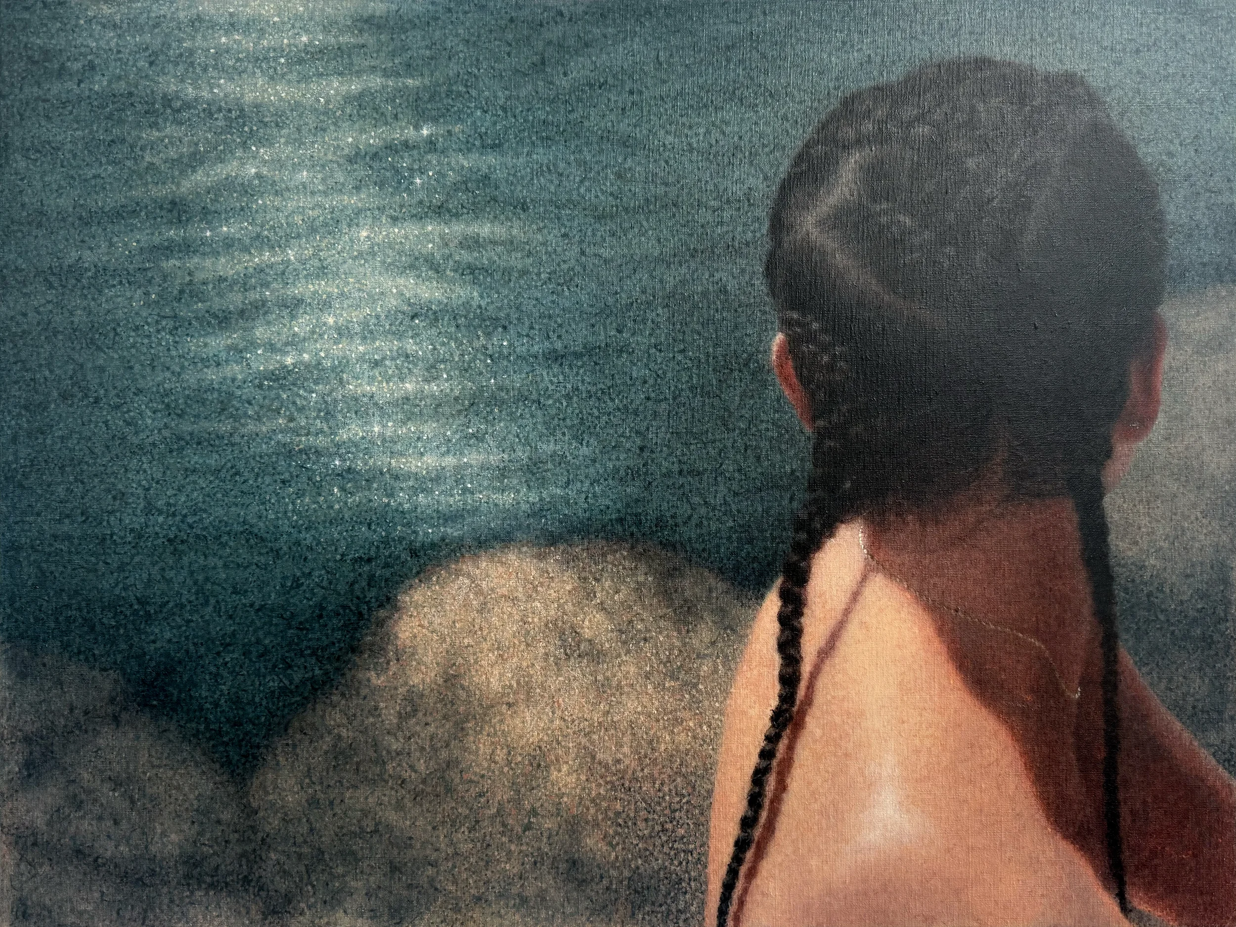 ‘We Carry Oceans’ , 2025
Oil on linen
70 x 100 cm