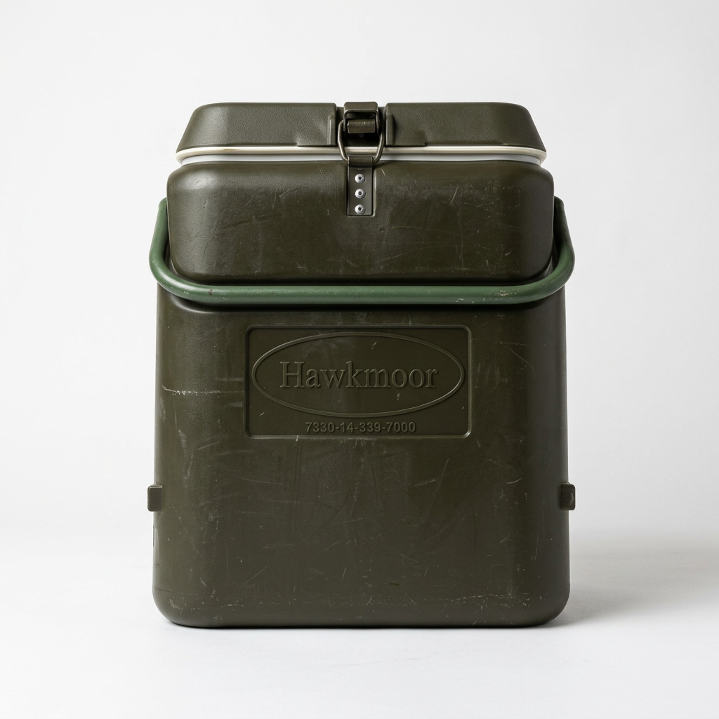 Genuine British Army 18L Norwegian Food Container. Durable military surplus storage ideal for camping, bushcraft, prepping, survival and outdoor use.