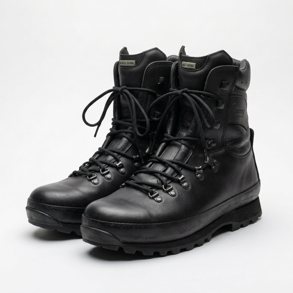 British Military Altberg Brown Leather Combat Boots Black