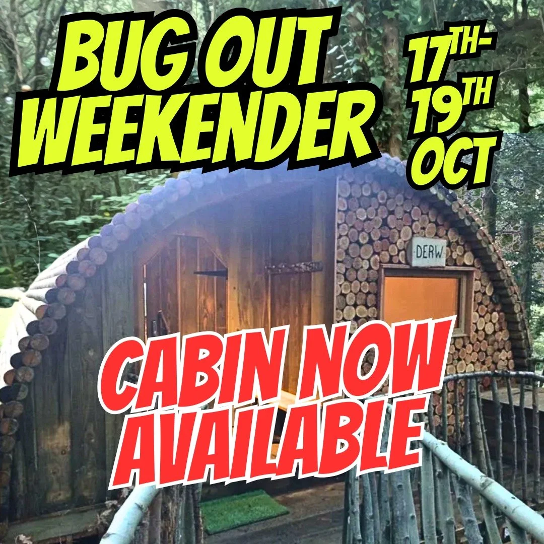 Due to a Last minute cancellation, There is a Glamping Cabin available for the #bugout weekender on the 17th of October
Book here https://www.thebugout.co.uk/weekender-accommodation/p/bedw-glamping-pod