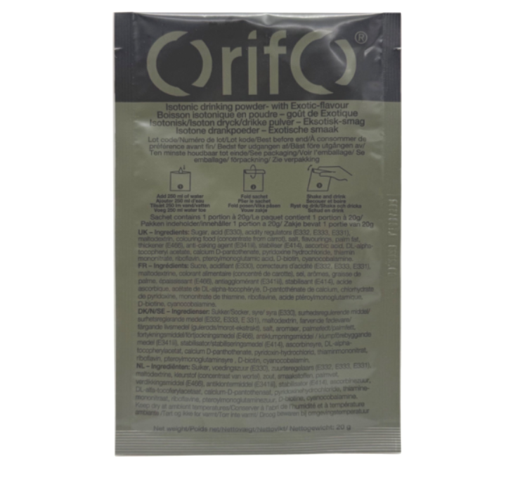 Get rapid hydration with our 20g Exotic Isotonic Energy Drink. Authentic UK & EU military issue powder. Perfect for bug-out bags and survival kits.