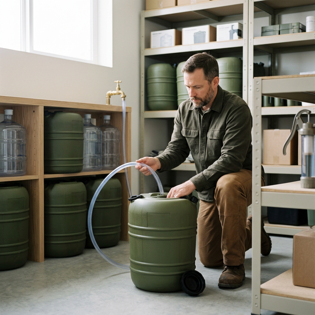 Buy the Genuine Italian Military 50L Water Butt. Heavy-duty, authentic surplus water storage perfect for basecamps, overlanding, and emergency survival kits.