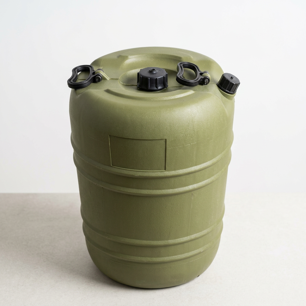 Buy the Genuine Italian Military 50L Water Butt. Heavy-duty, authentic surplus water storage perfect for basecamps, overlanding, and emergency survival kits.