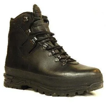 German Military Meindl Mountain Boots Black Leather Goretex Lined