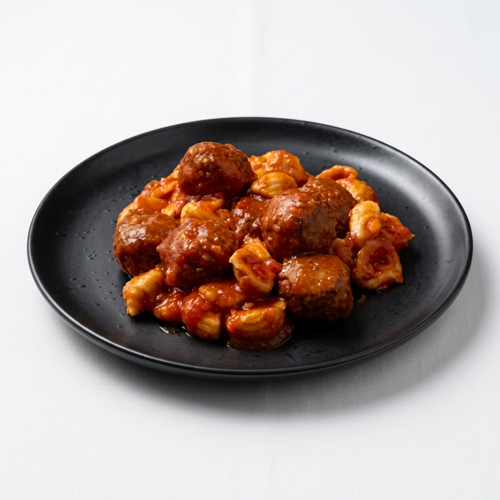 Buy our Pork Meatballs with Pasta Ready to Eat Meal (MRE). A delicious, long-lasting survival food perfect for camping, hunting, and emergency prepping.