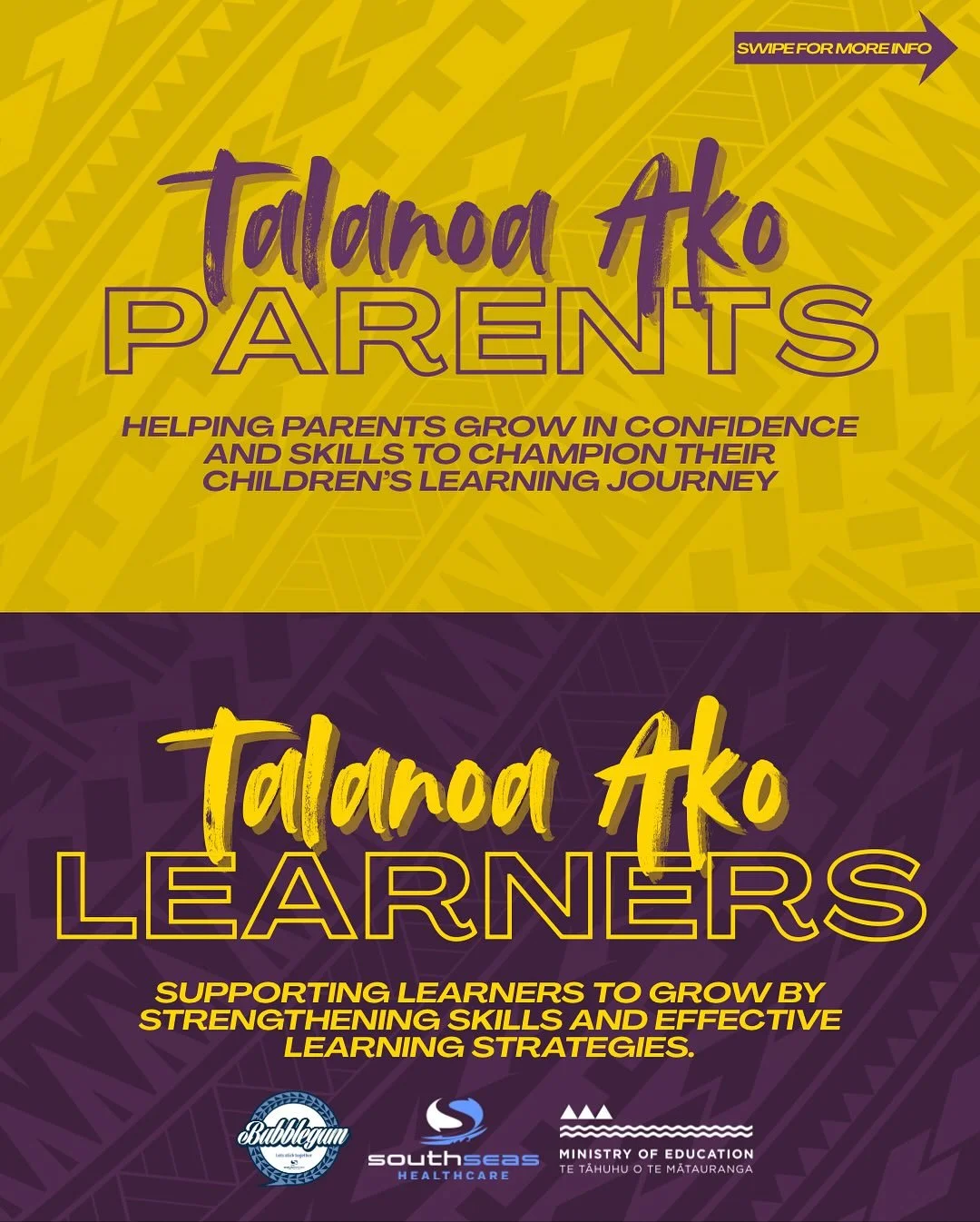 Getting ready for the new year? 💪🤩 Talanoa Ako is BAACKK for 2026 💯🫡 proudly funded by the Ministry of Education - now supporting PARENTS AND LEARNERS with two programmes‼️Swipe through to find your programme ➡️🥳 Scan the QR code to register or 
