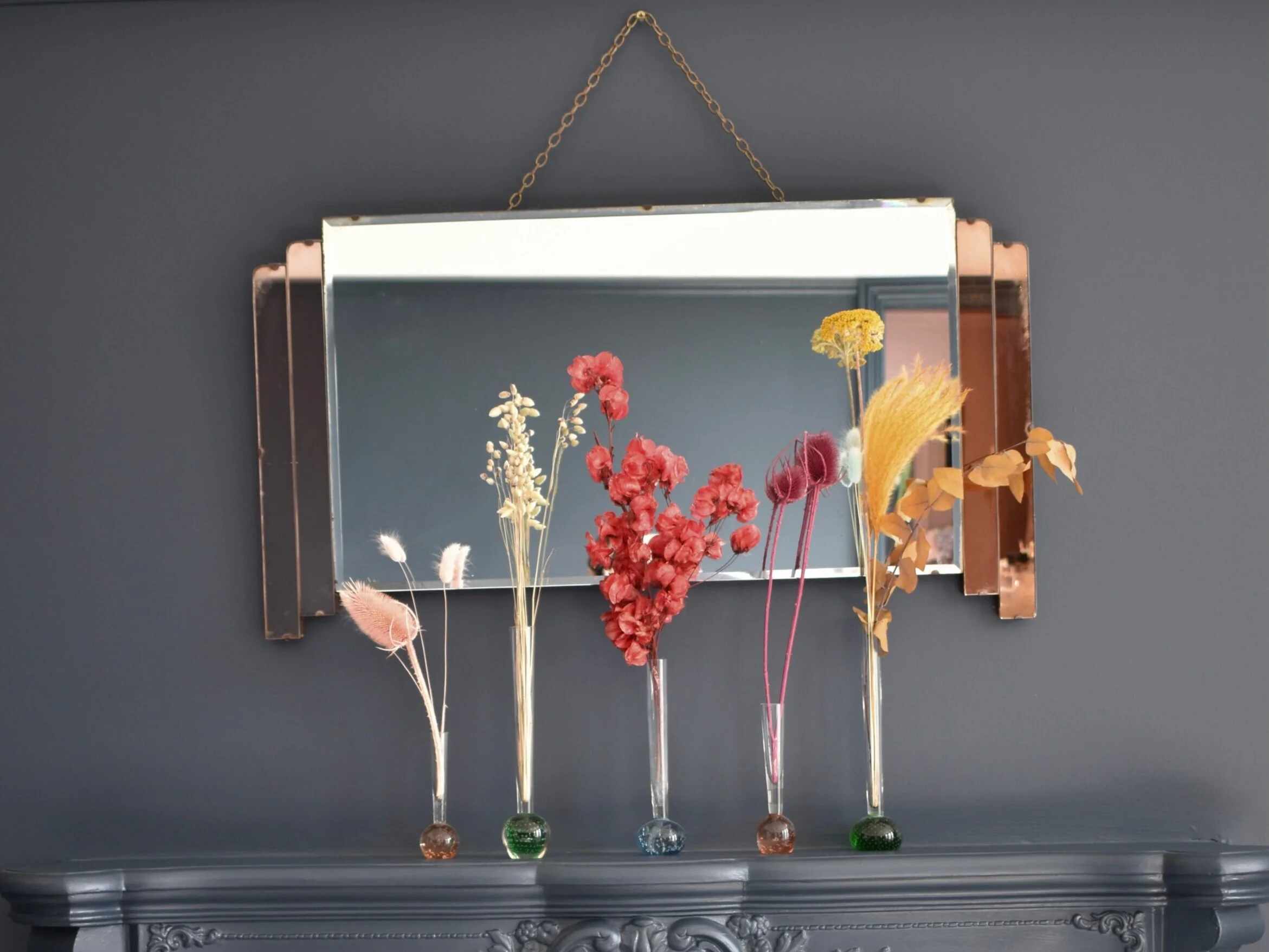 The fireplace in the master bedroom