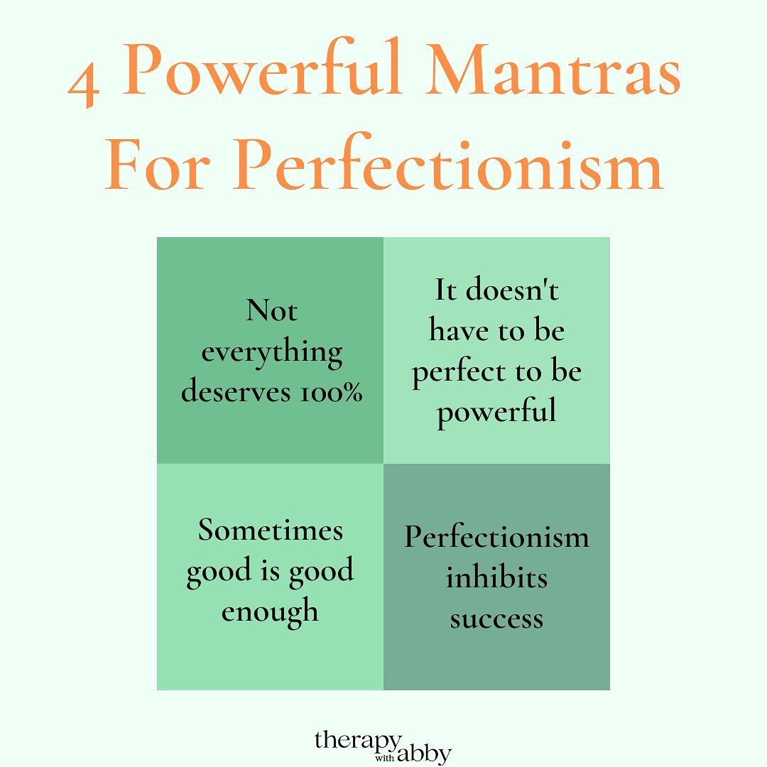 As a therapist, I often find that people are reluctant to identify with the label of &lsquo;perfectionist&rsquo; because they think it means they do everything *perfectly*
⠀⠀⠀⠀⠀⠀⠀⠀⠀
But contrary to the name, most perfectionists aren&rsquo;t driven by