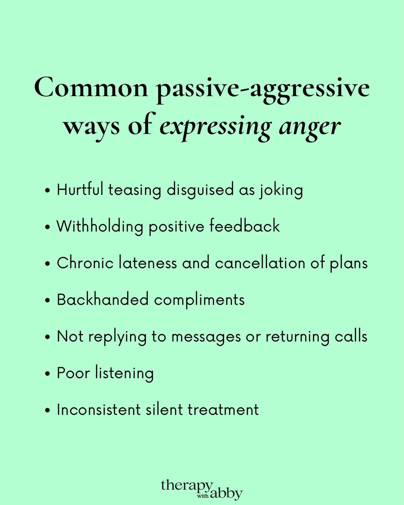 Being passive aggressive isn&rsquo;t about being malicious.
⠀⠀⠀⠀⠀⠀⠀⠀⠀
It&rsquo;s often a strategy people use when they think they don&rsquo;t deserve to speak their minds or they are afraid to express their anger.
⠀⠀⠀⠀⠀⠀⠀⠀⠀
Do you recognise any of th