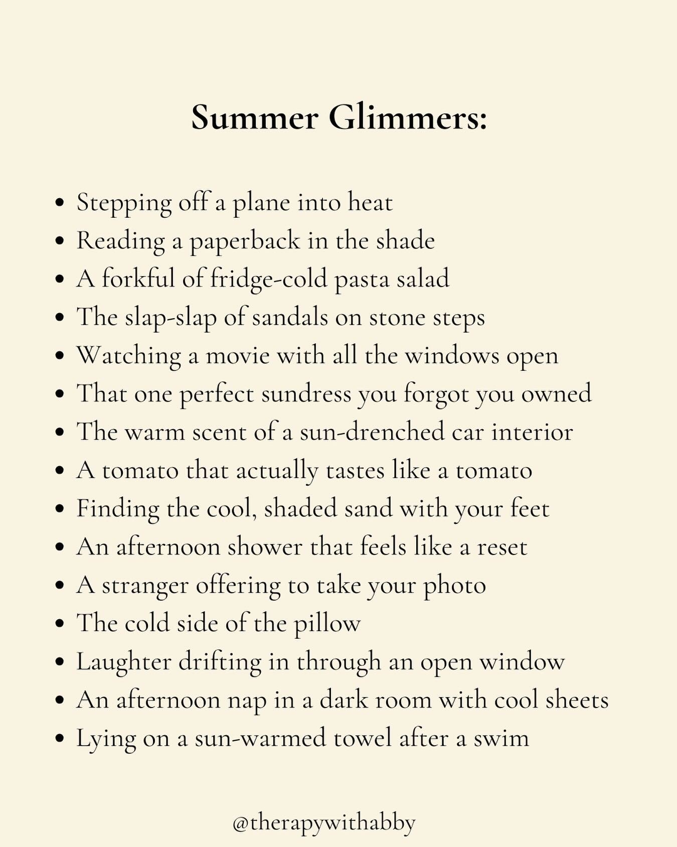 A summer bucket list for your nervous system ✨