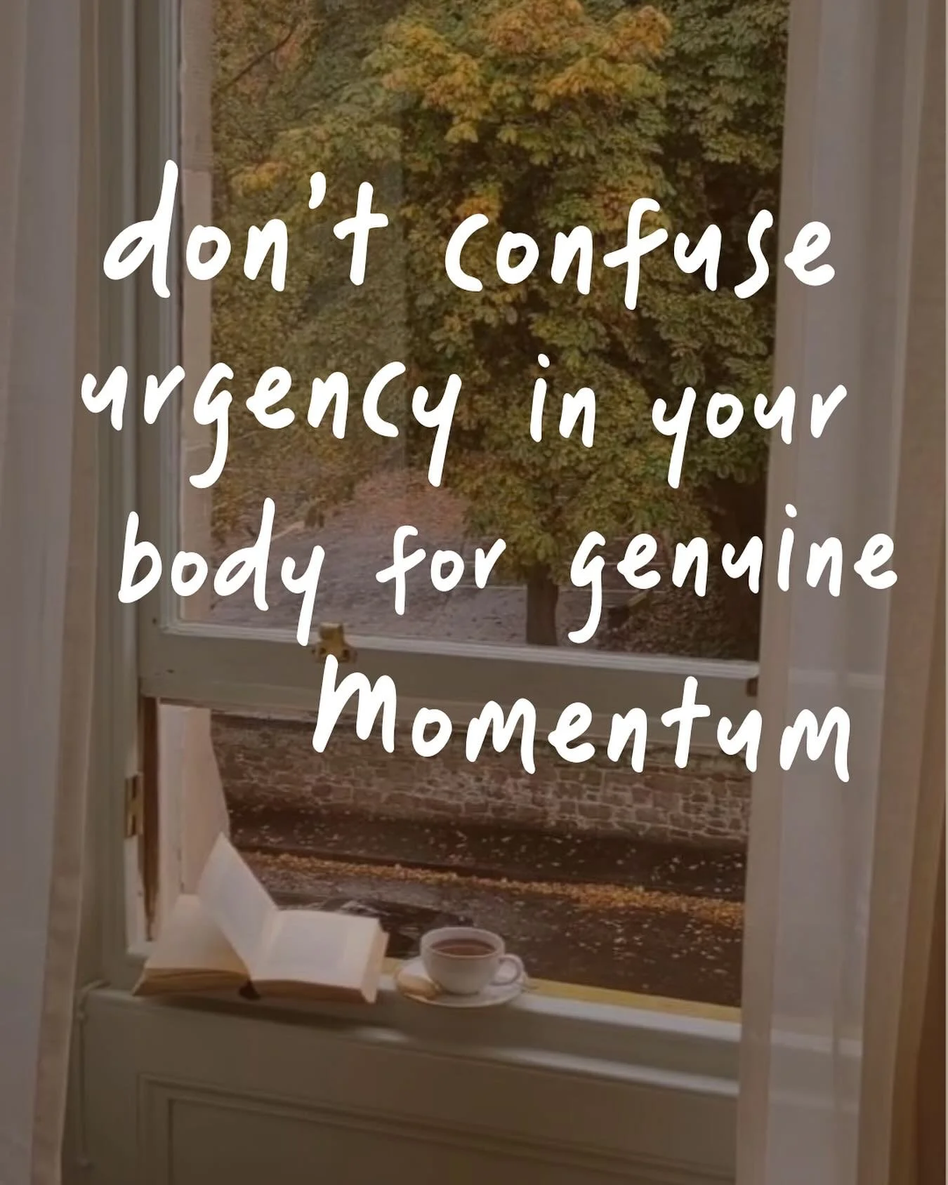 It took me years of nervous system work to notice the difference between urgency and momentum in my body - and I still don&rsquo;t always catch it straight away.

The late-night bursts of energy, the can&rsquo;t-sit-still drive, the thought that &ldq