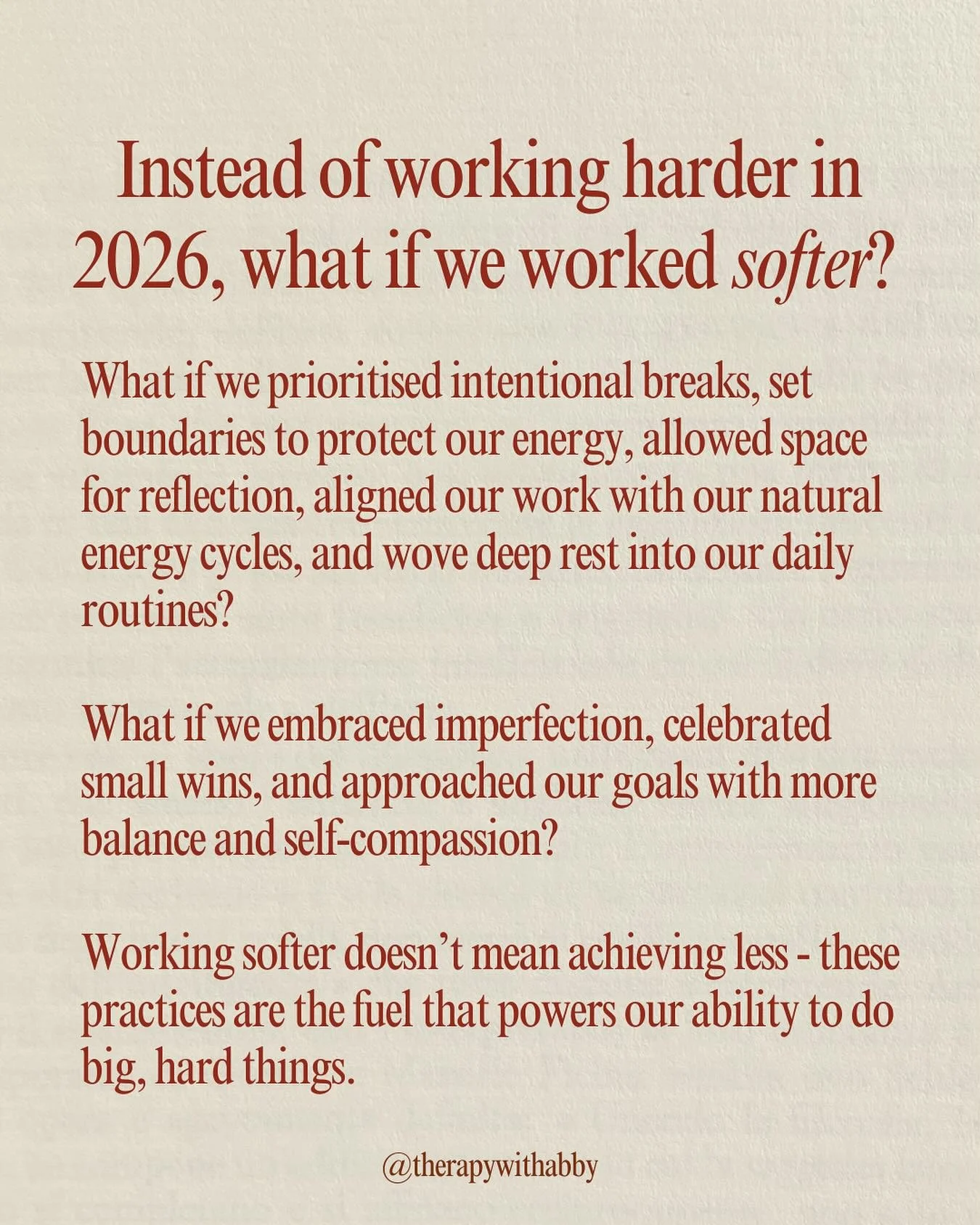 The start of a new year often cranks up the pressure to go bigger, better, harder - but what if this year, we chose to go softer, slower, and more intentionally, trusting that slower can yield better results? ❤️