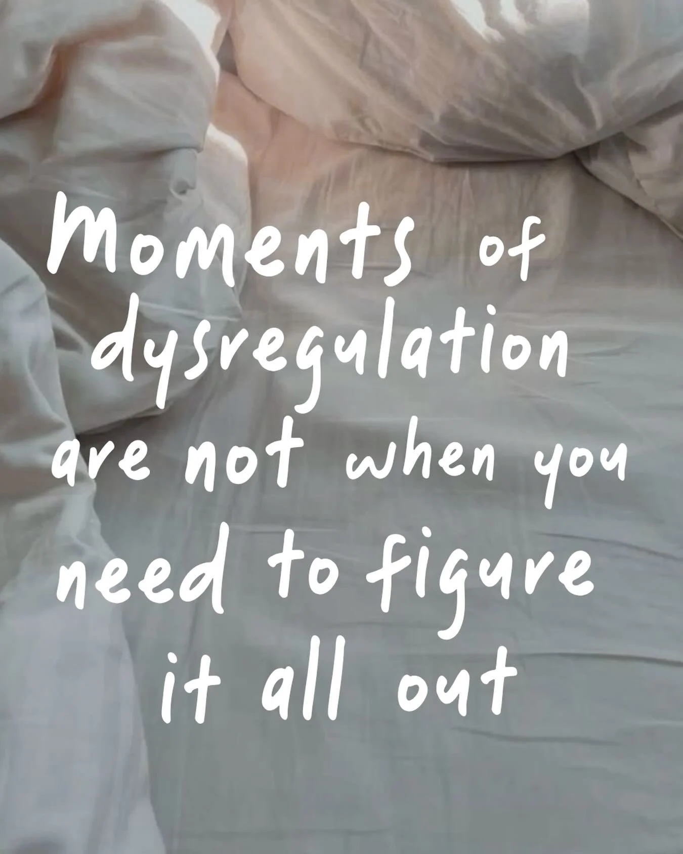 When we&rsquo;re overwhelmed, stressed, or spiralling, the part of the brain responsible for perspective and problem-solving (the prefrontal cortex) goes a little offline.

Which means no matter how hard you try, thinking your way out of it usually d