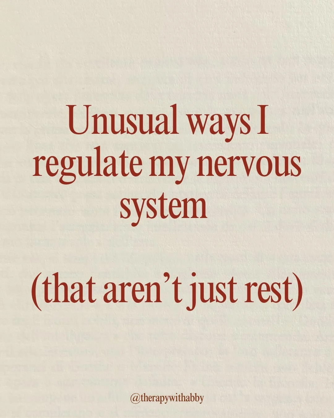 Regulation isn&rsquo;t just about slowing down or switching off. Sometimes your nervous system needs movement, novelty, sensory anchors, or small moments of curiosity. 

It&rsquo;s less about doing nothing, and more about learning what actually bring