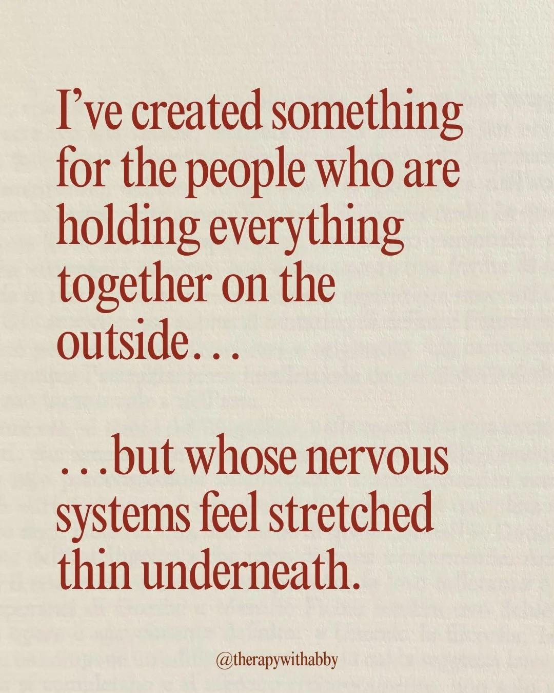 This is something I&rsquo;ve been dreaming up for years. 

Not just the structure of the programme - but the thinking behind it.&nbsp;
&nbsp;
Because nervous system work is everywhere right now. And a lot of it is helpful. But a lot of it also stops 
