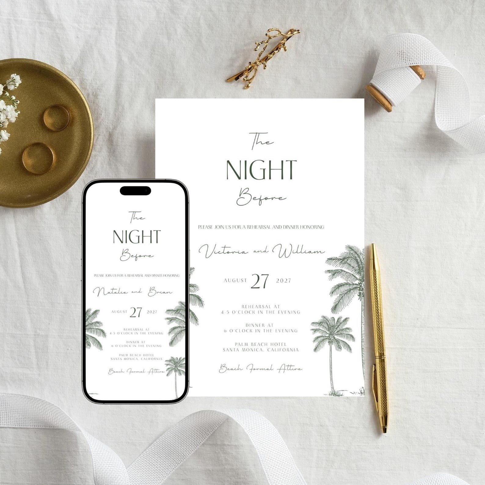 tropical rehearsal dinner invitation