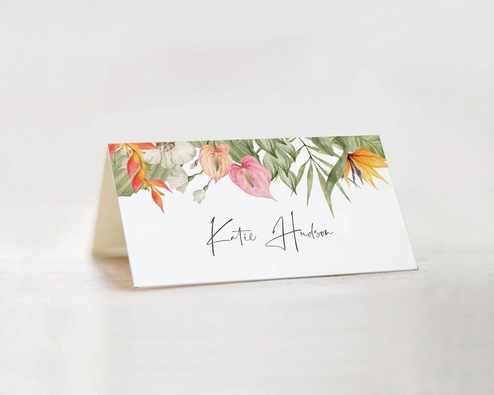 tropical place cards