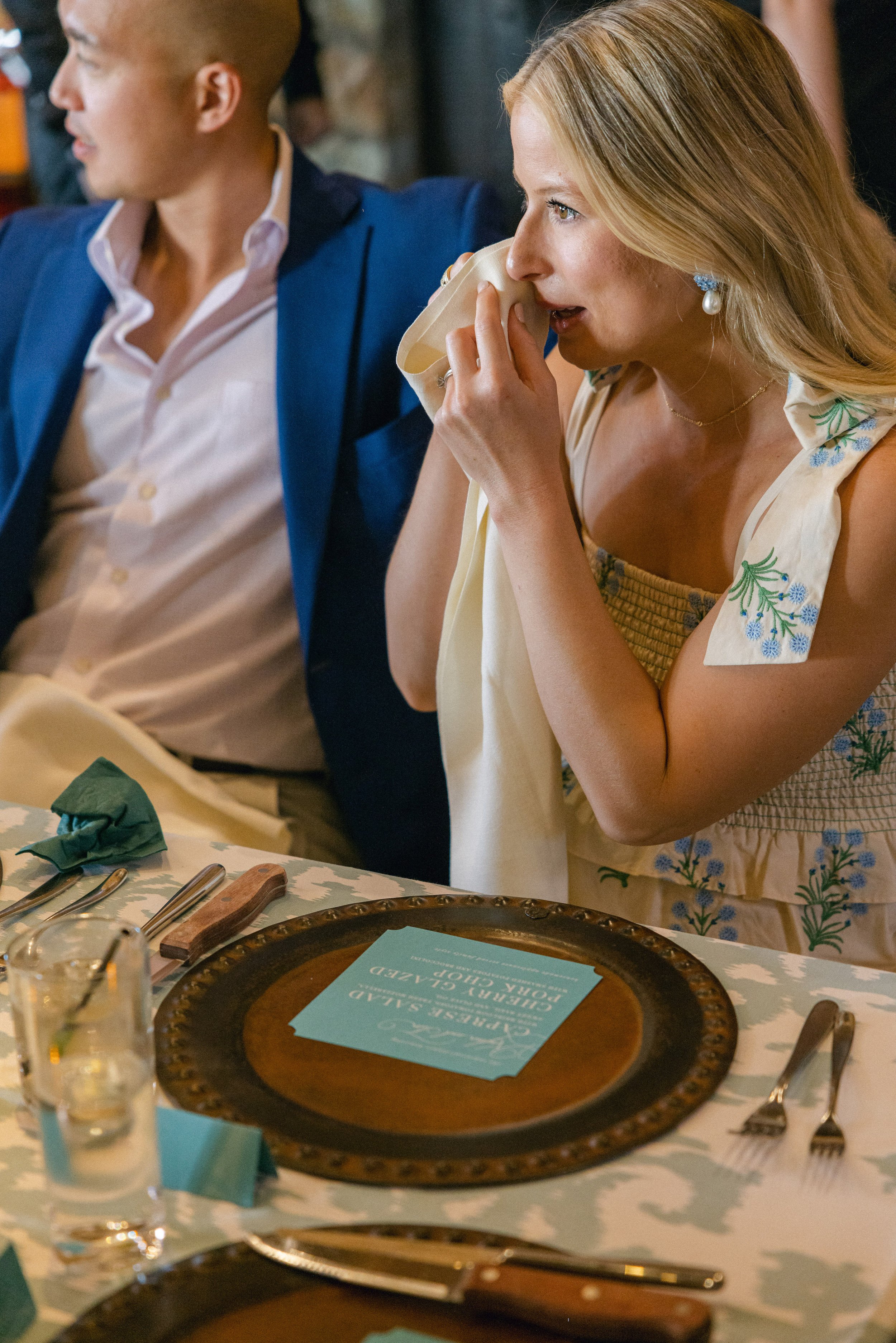 Guest is Emotional During Speech at Rehearsal Dinner