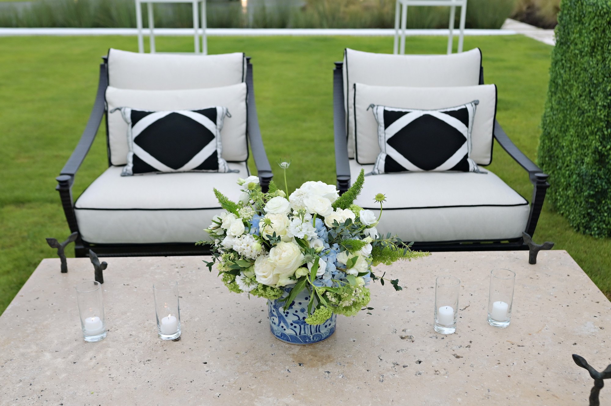 Elegant Tented Wedding Rehearsal Dinner At Home Outdoor Seating