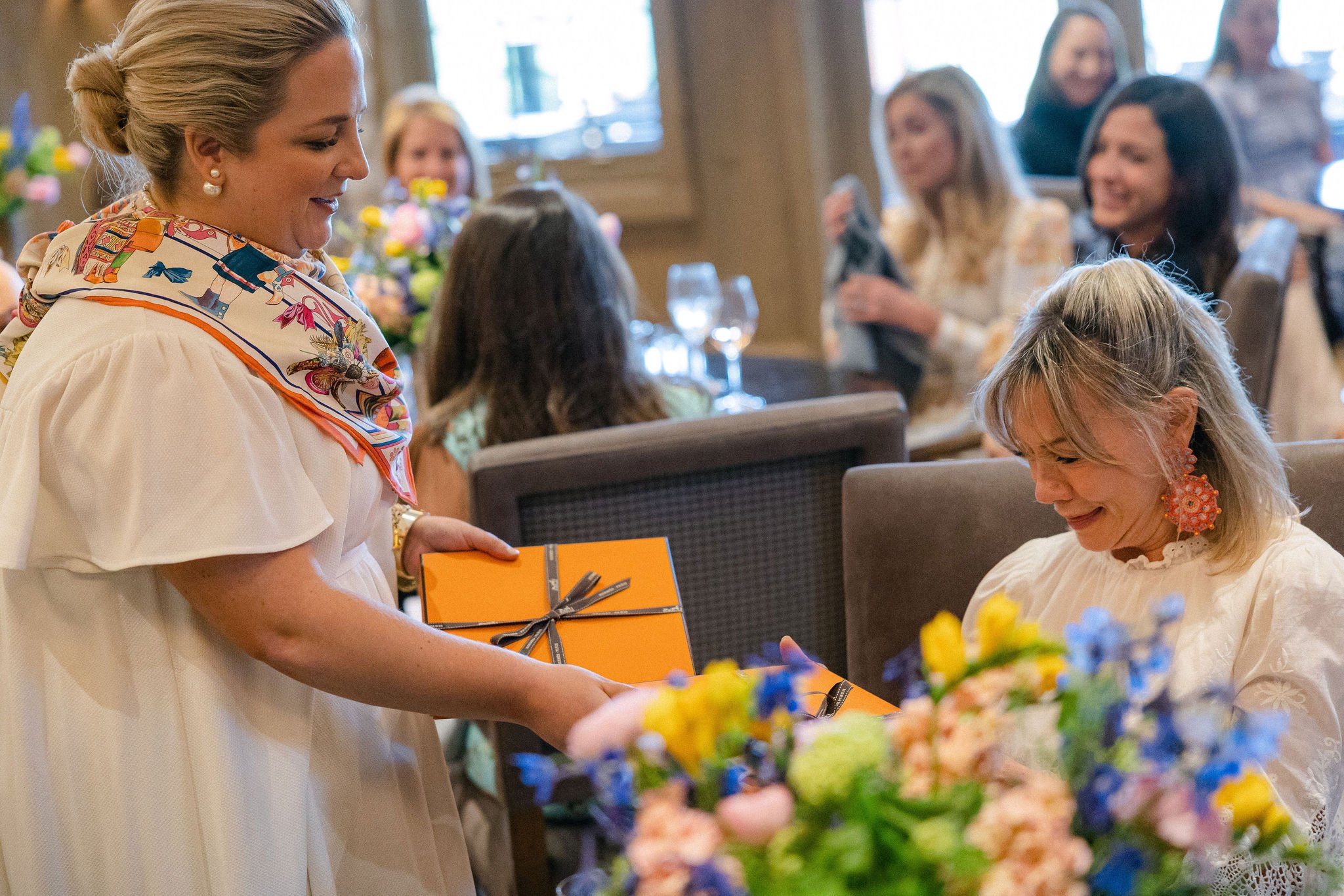 Bride Gives Gifts at Aspen Colorado Bridal Lunch