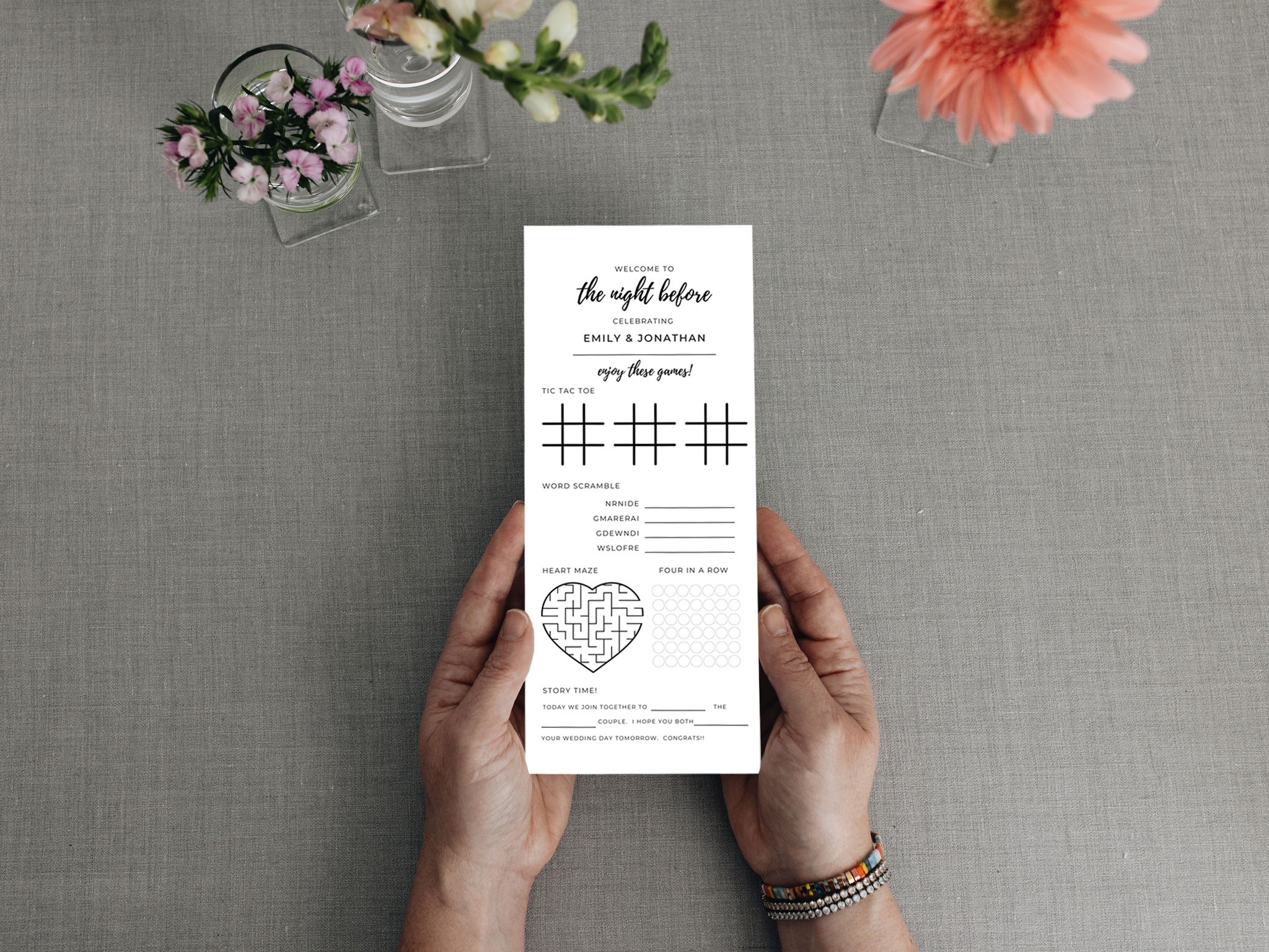 Celebration! Rehearsal Dinner Games Card