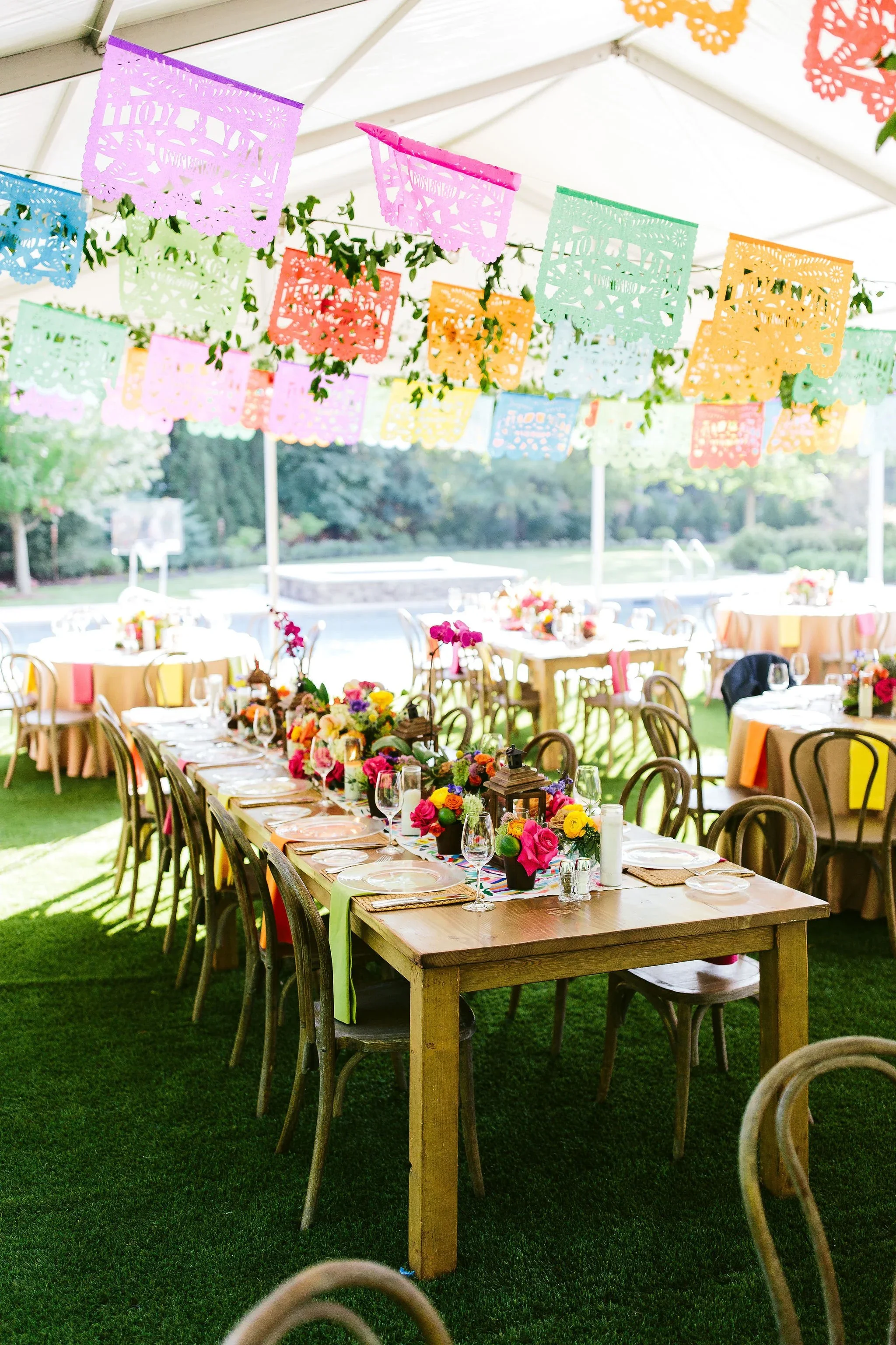 A Vibrant Fiesta-Inspired Backyard Rehearsal Dinner with Bold Florals and Elevated Summer Style