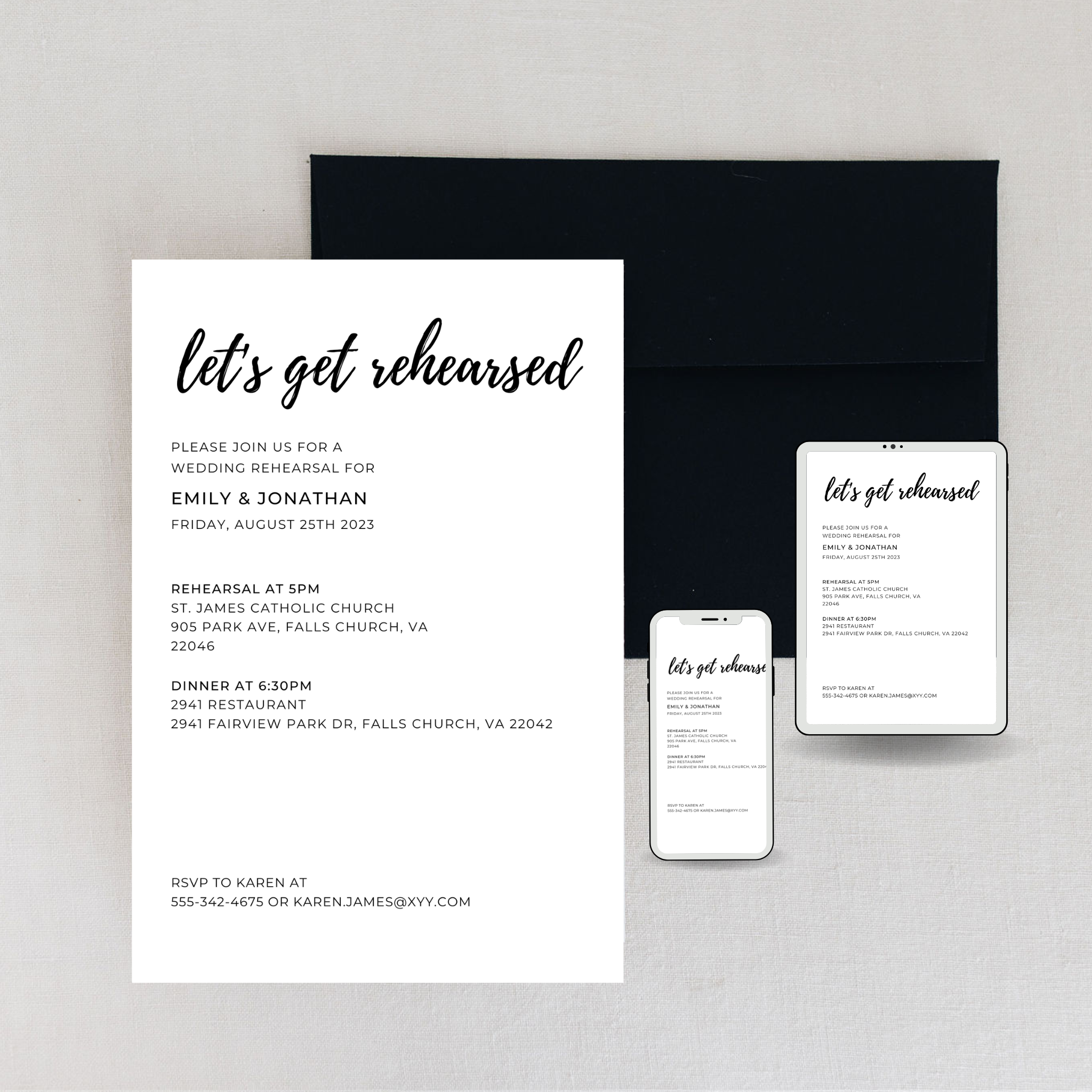 SHOPIFY PRODUCT - Celebration Collection Lets Get Rehearsed Invitation - Customizable - Lets Get Rehearsed.png