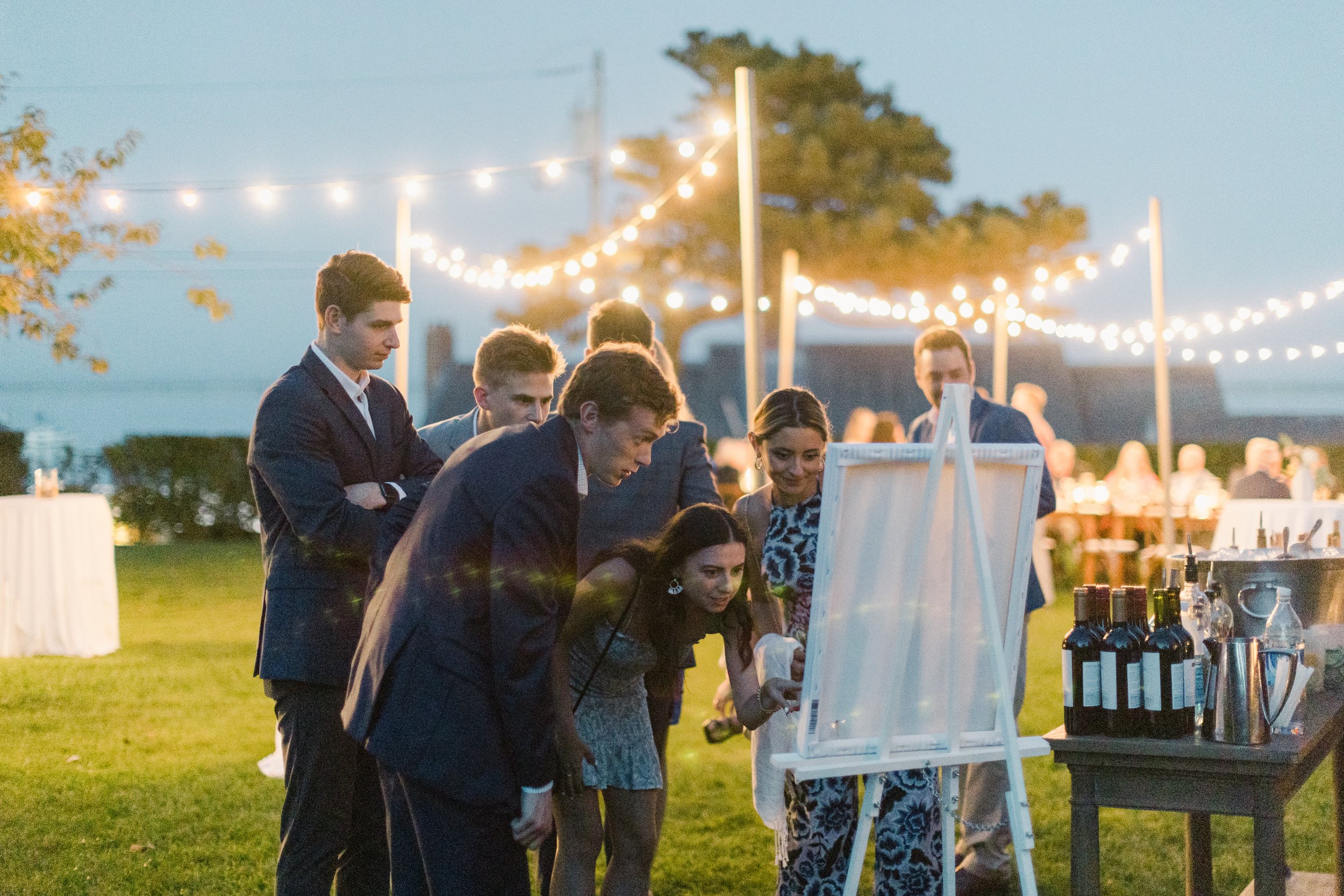 romantic alfresco wedding rehearsal dinner in cape cod