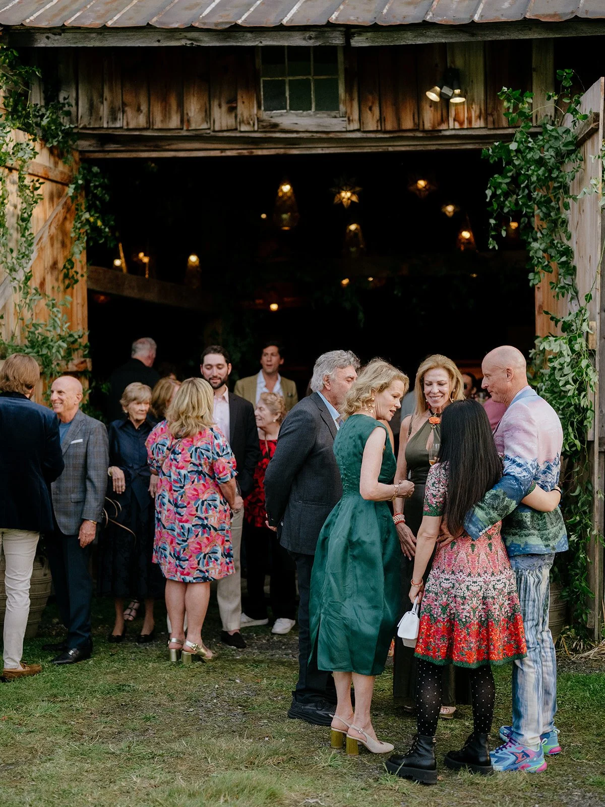 romantic rustic farm wedding welcome party in vermont