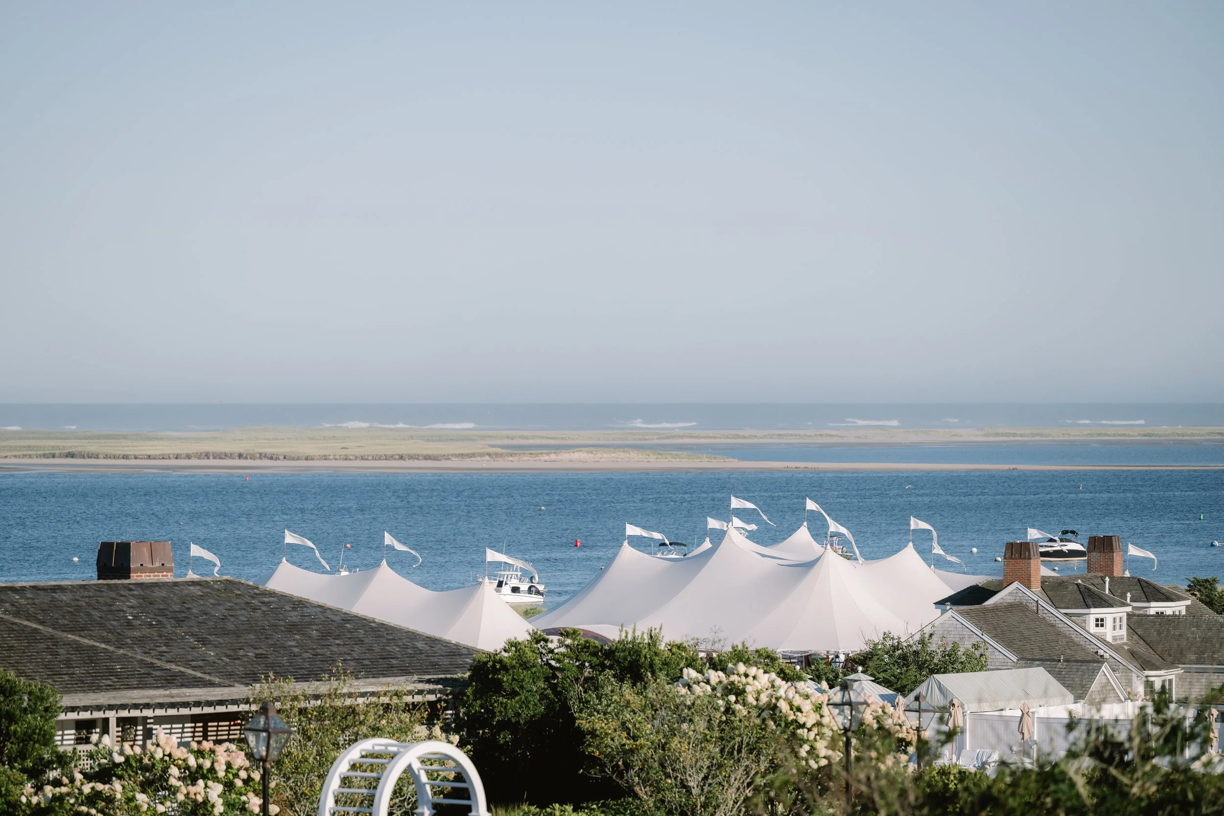 Elegant coastal wedding rehearsal dinner in cape cod