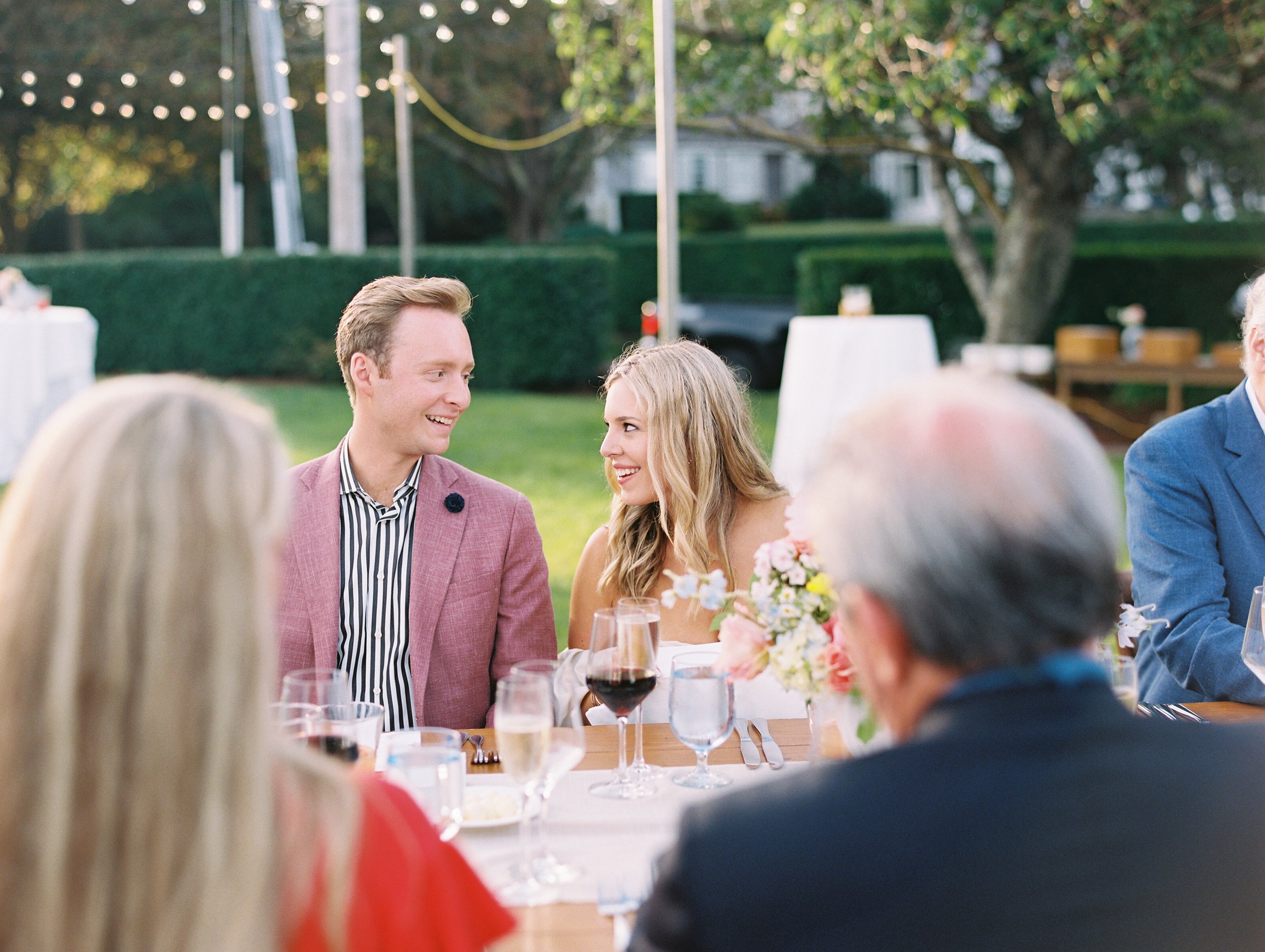 romantic alfresco wedding rehearsal dinner in cape cod