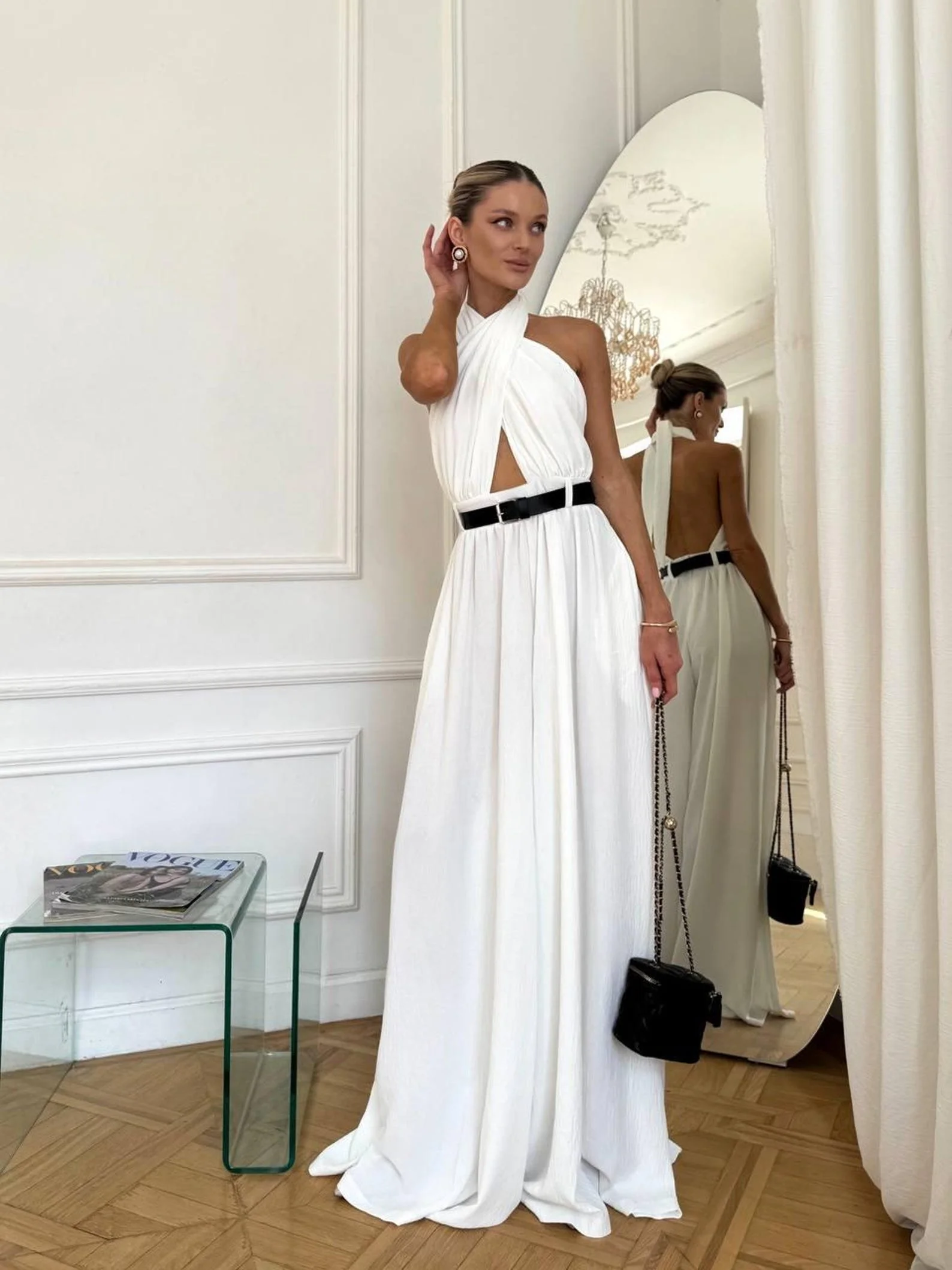 wrap halter jumpsuit