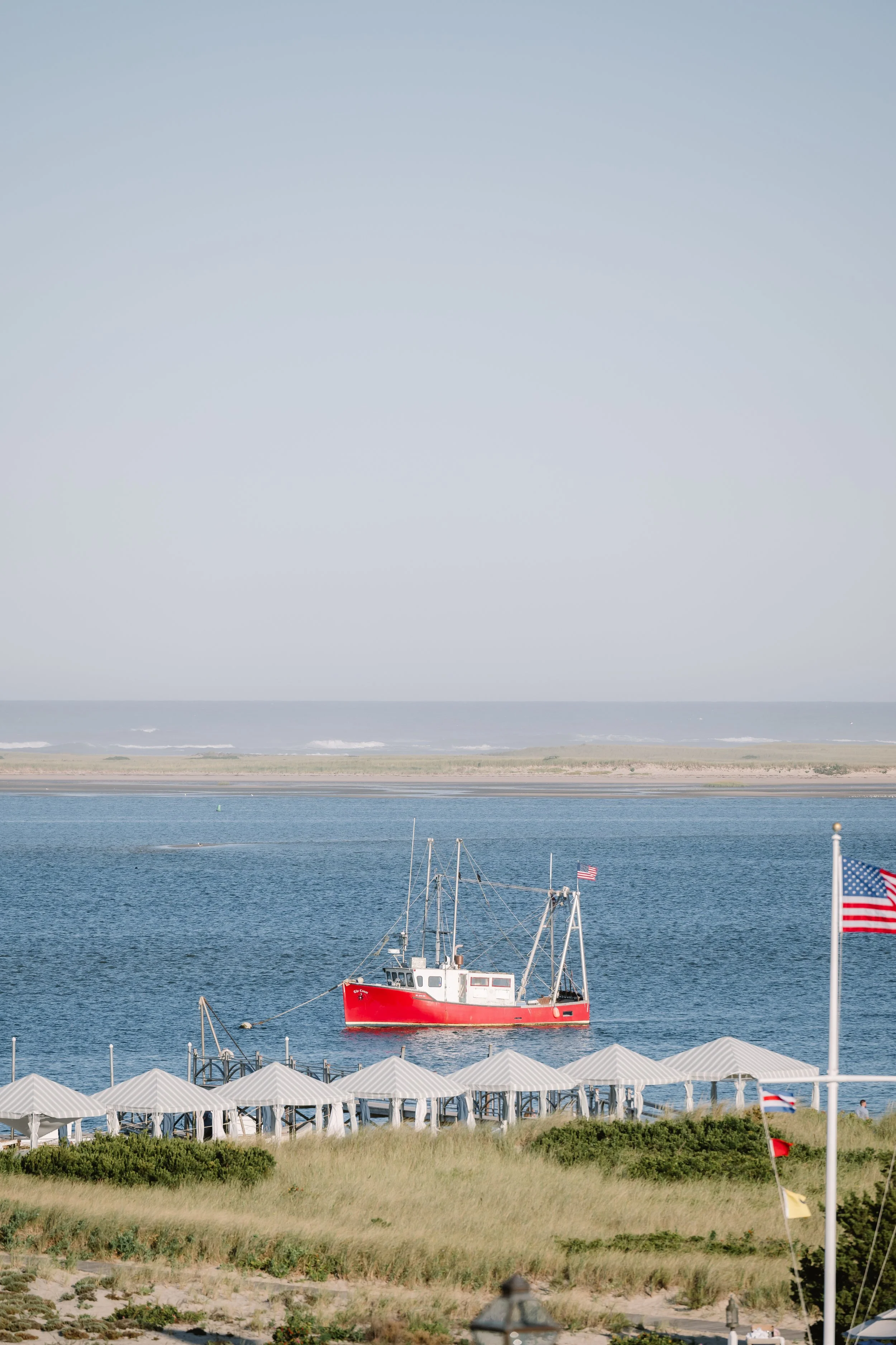 Elegant coastal wedding rehearsal dinner in cape cod