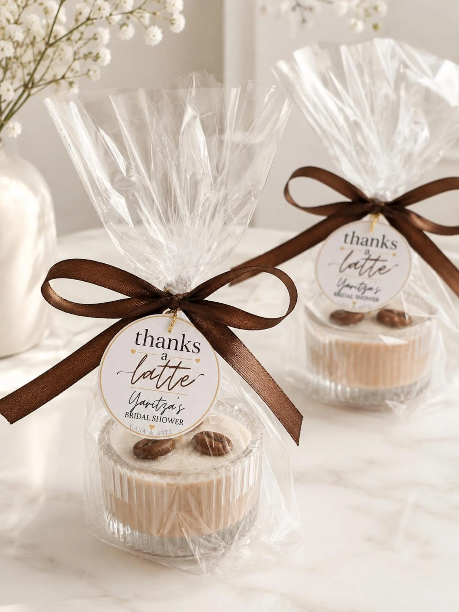 latte candle favor