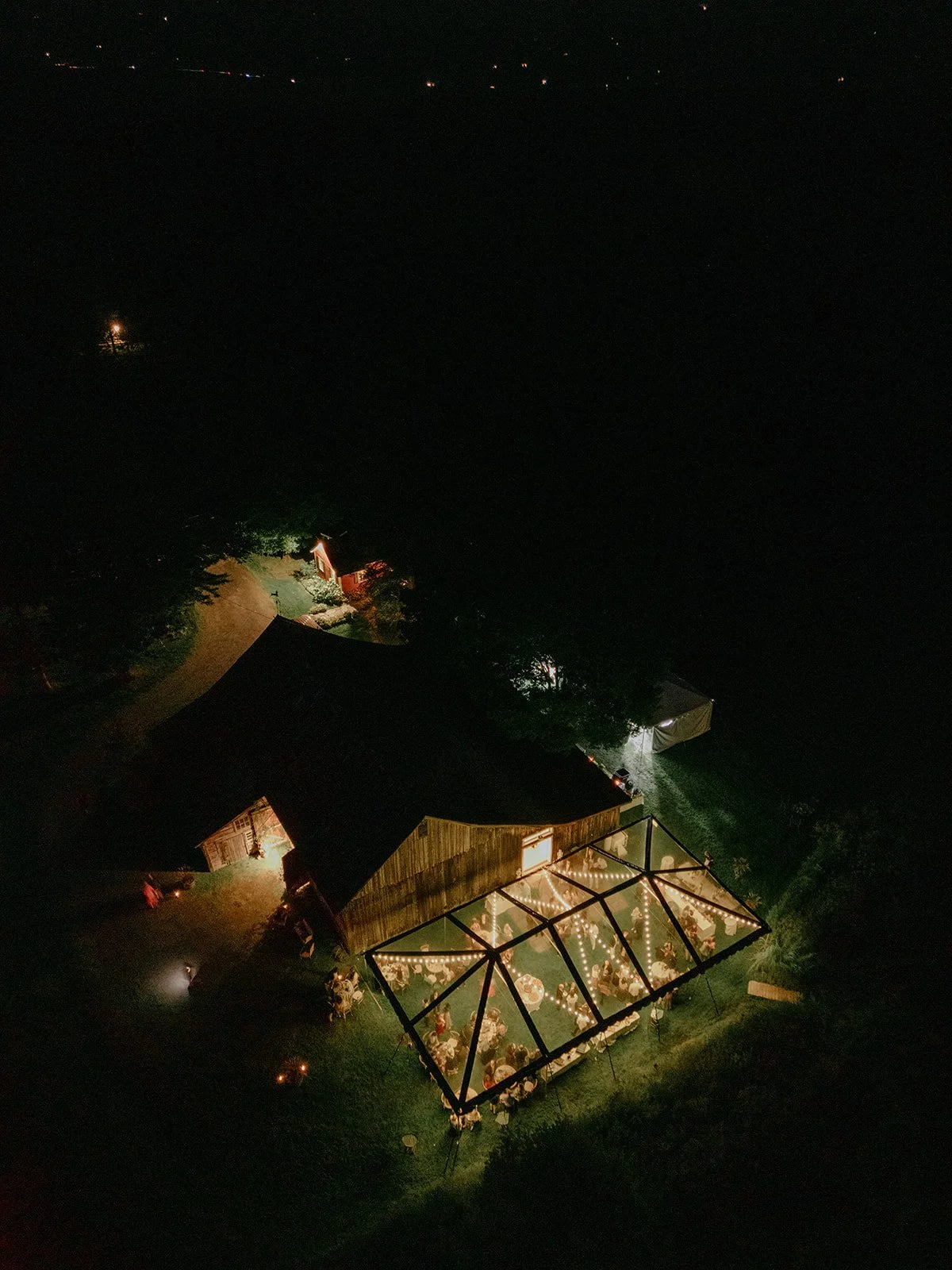 romantic rustic farm wedding welcome party in vermont