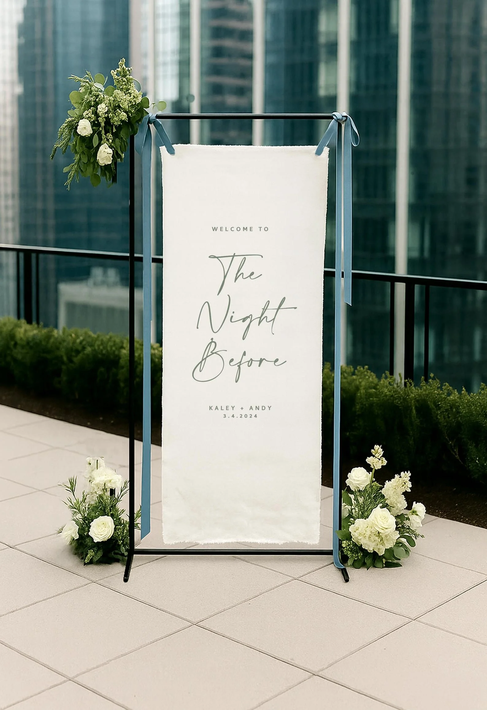 the night before fabric rehearsal dinner sign