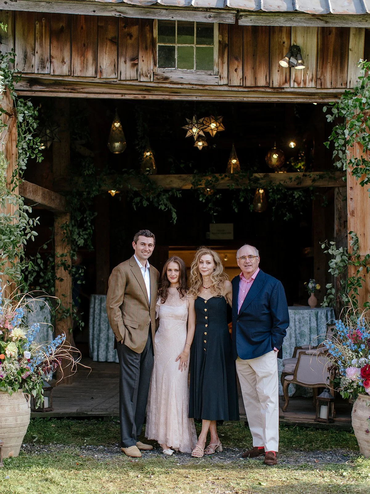 romantic rustic farm wedding welcome party in vermont