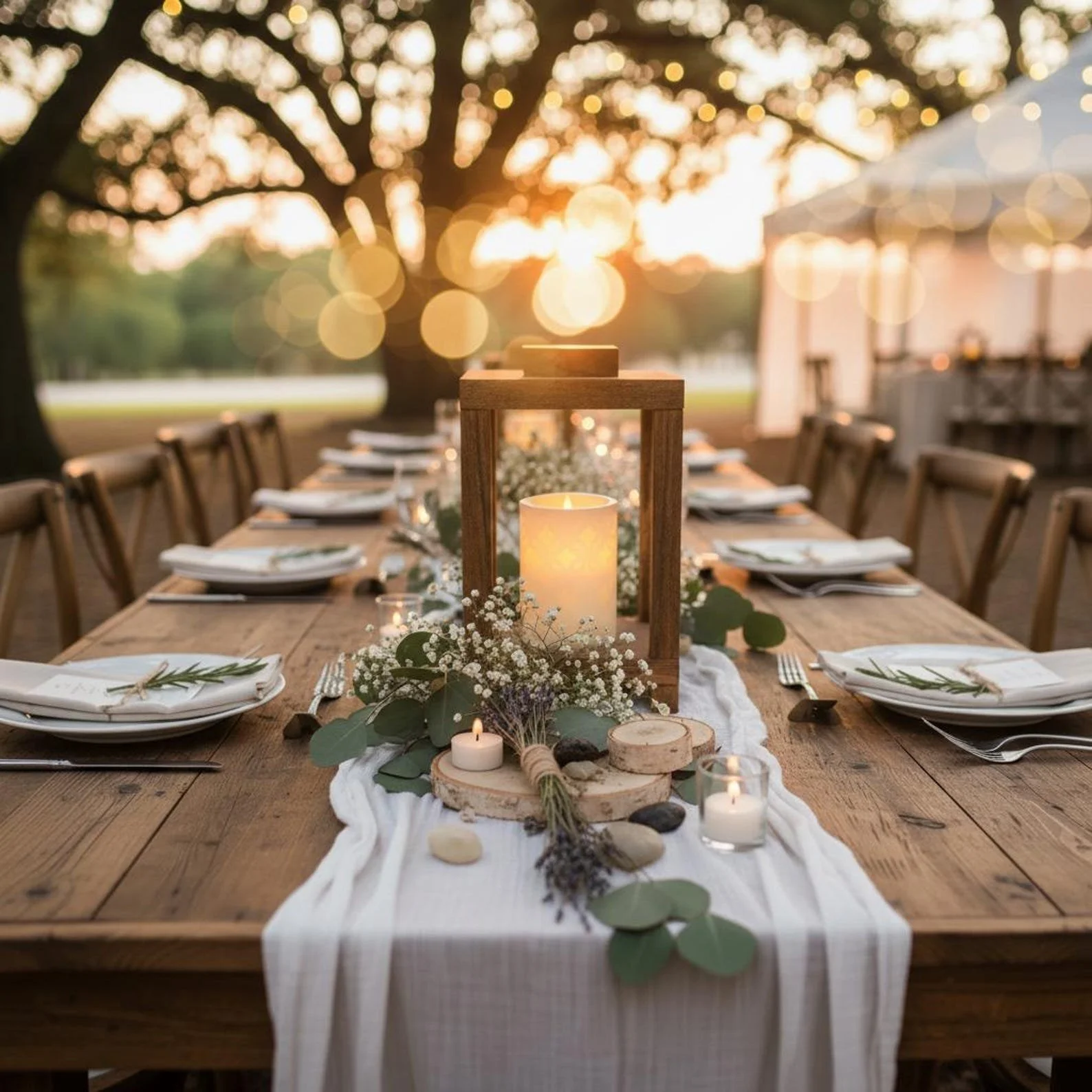 wooden lantern centerpieces