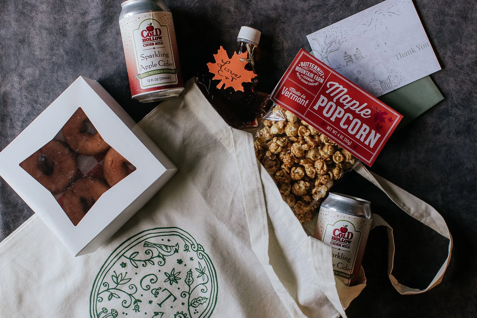 rustic vermont wedding welcome bag