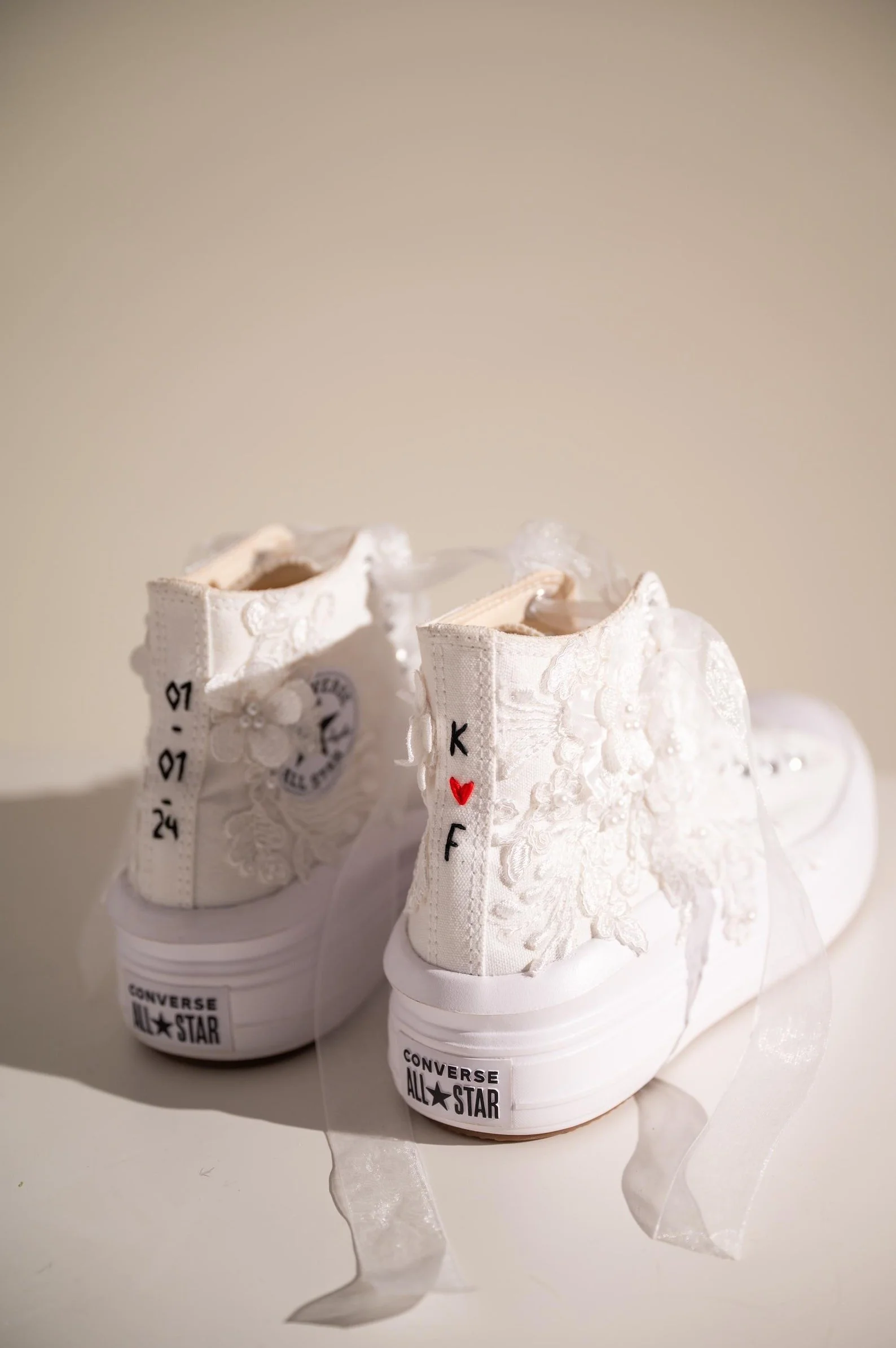 personalized and lace bridal sneakers