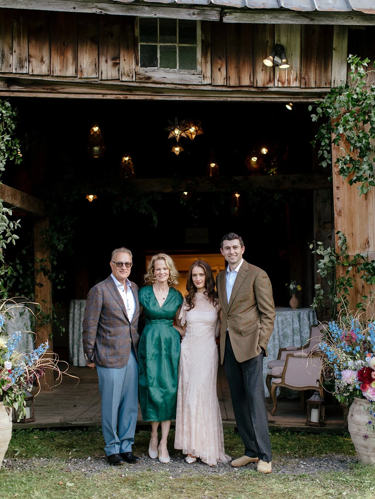 romantic rustic farm wedding welcome party in vermont