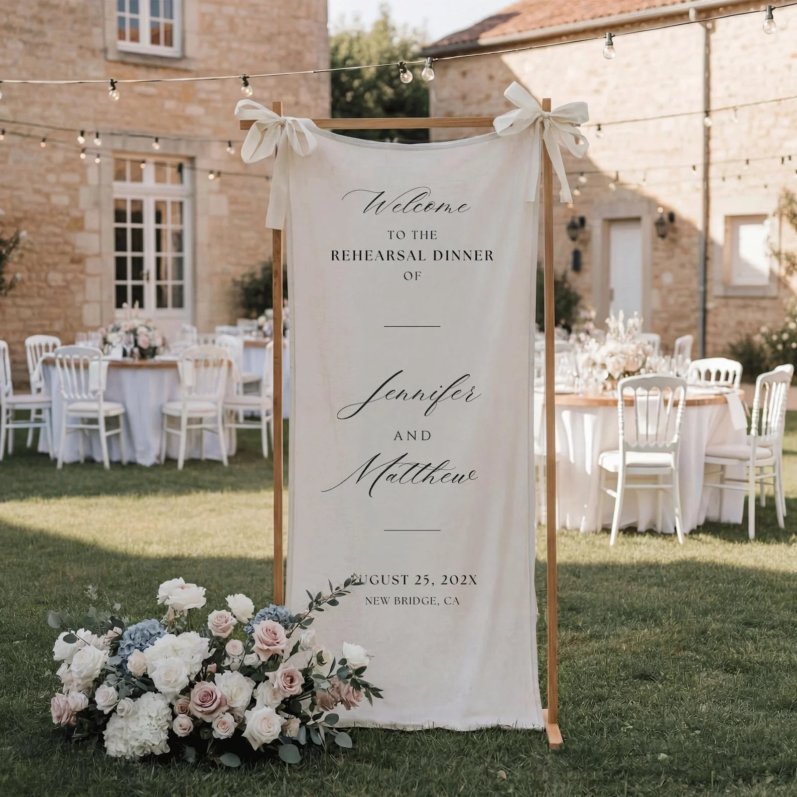 personalized rehearsal dinner welcome sign