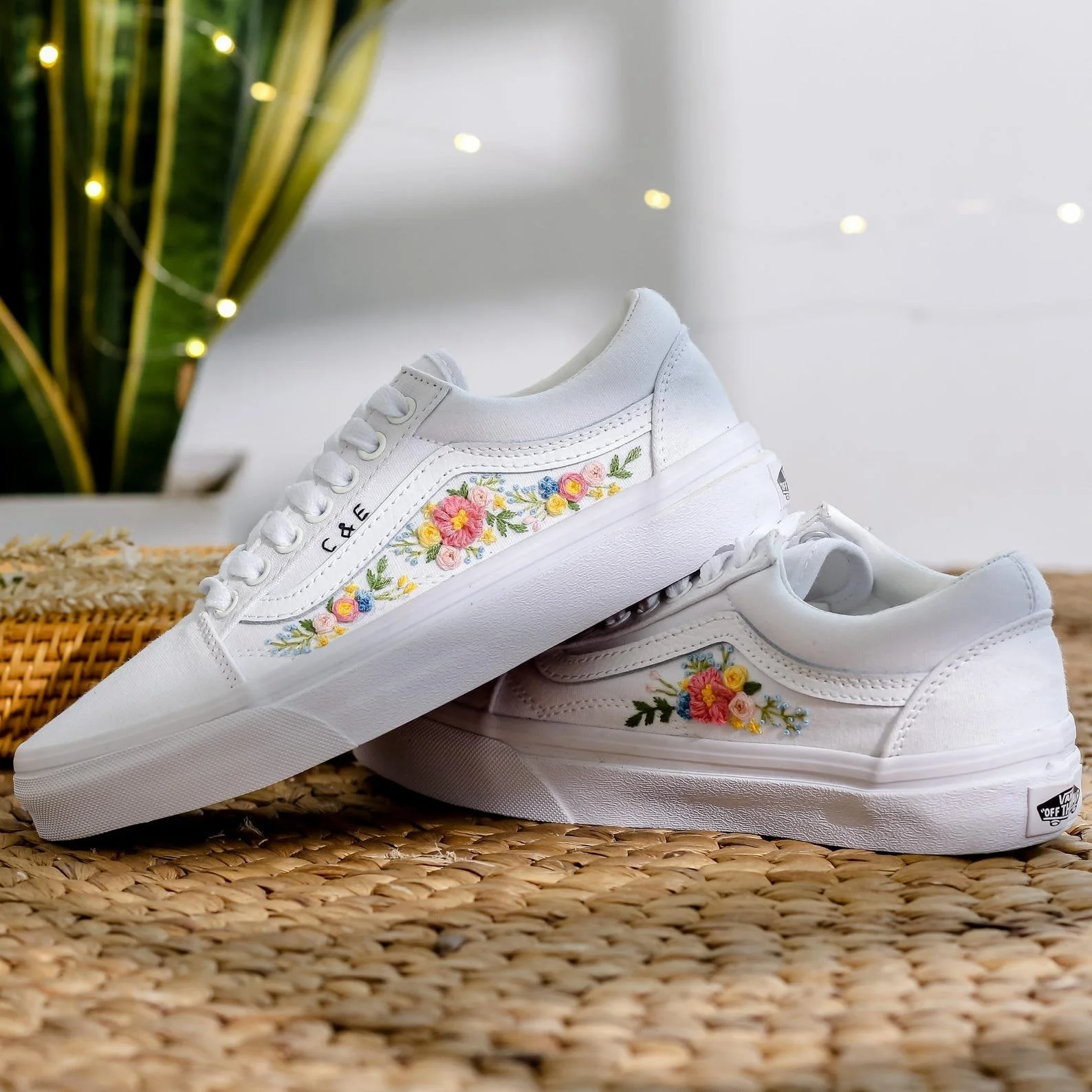 custom embroidered bridal sneakers