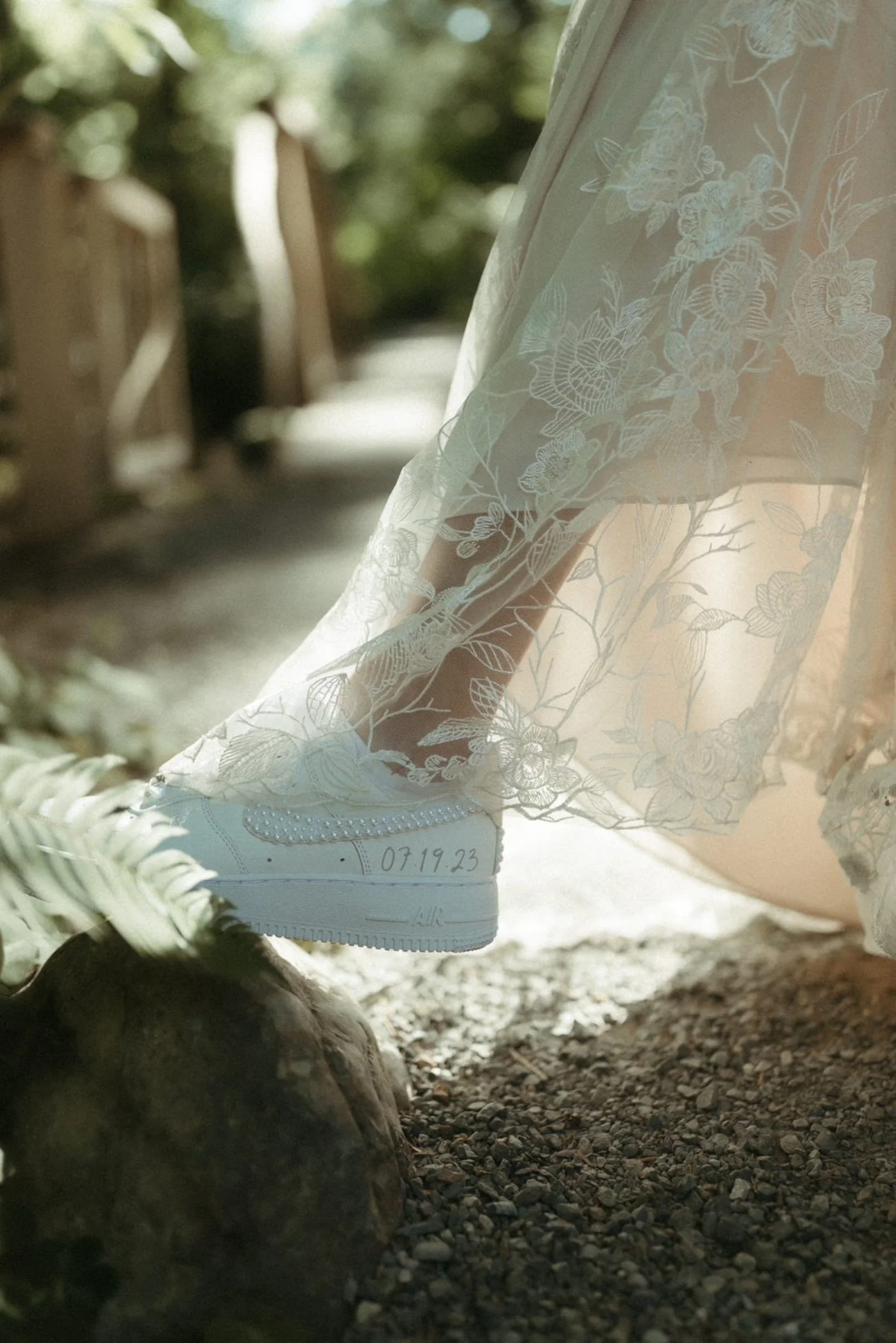 personalized and pearl bridal sneakers