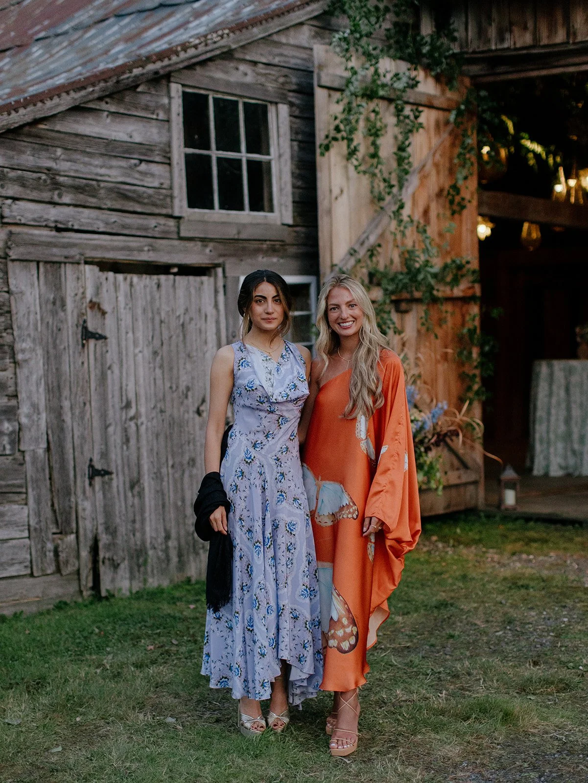 romantic rustic farm wedding welcome party in vermont