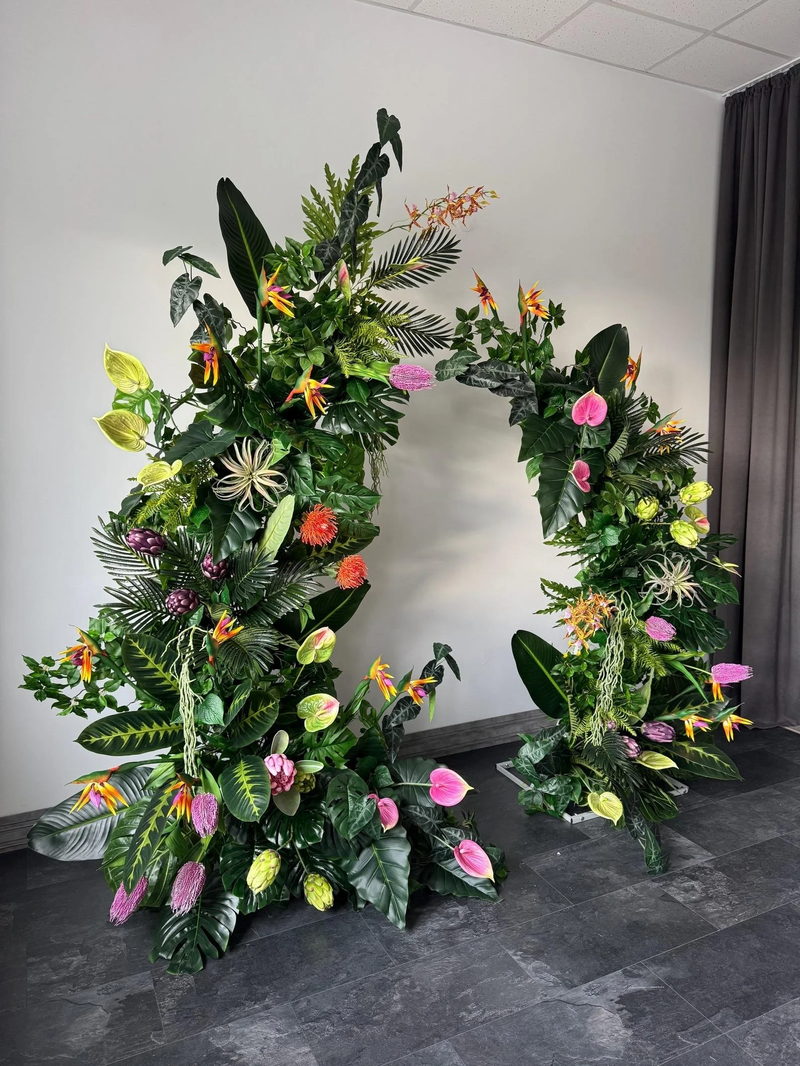 tropical floral arbor decor