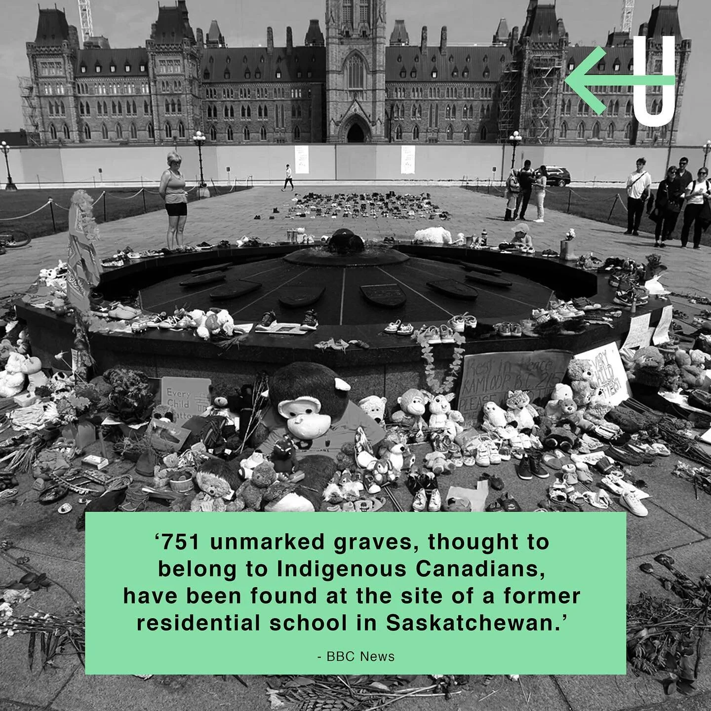 CW: Death of children, genocide ⁣⁣
⁣⁣
&ldquo;As many as 751 bodies were discovered where the Cowessess First Nation is now located, at the Marieval Indian Residential School &ndash; which operated from 1899 to 1997 &ndash; about 85 miles east of stat